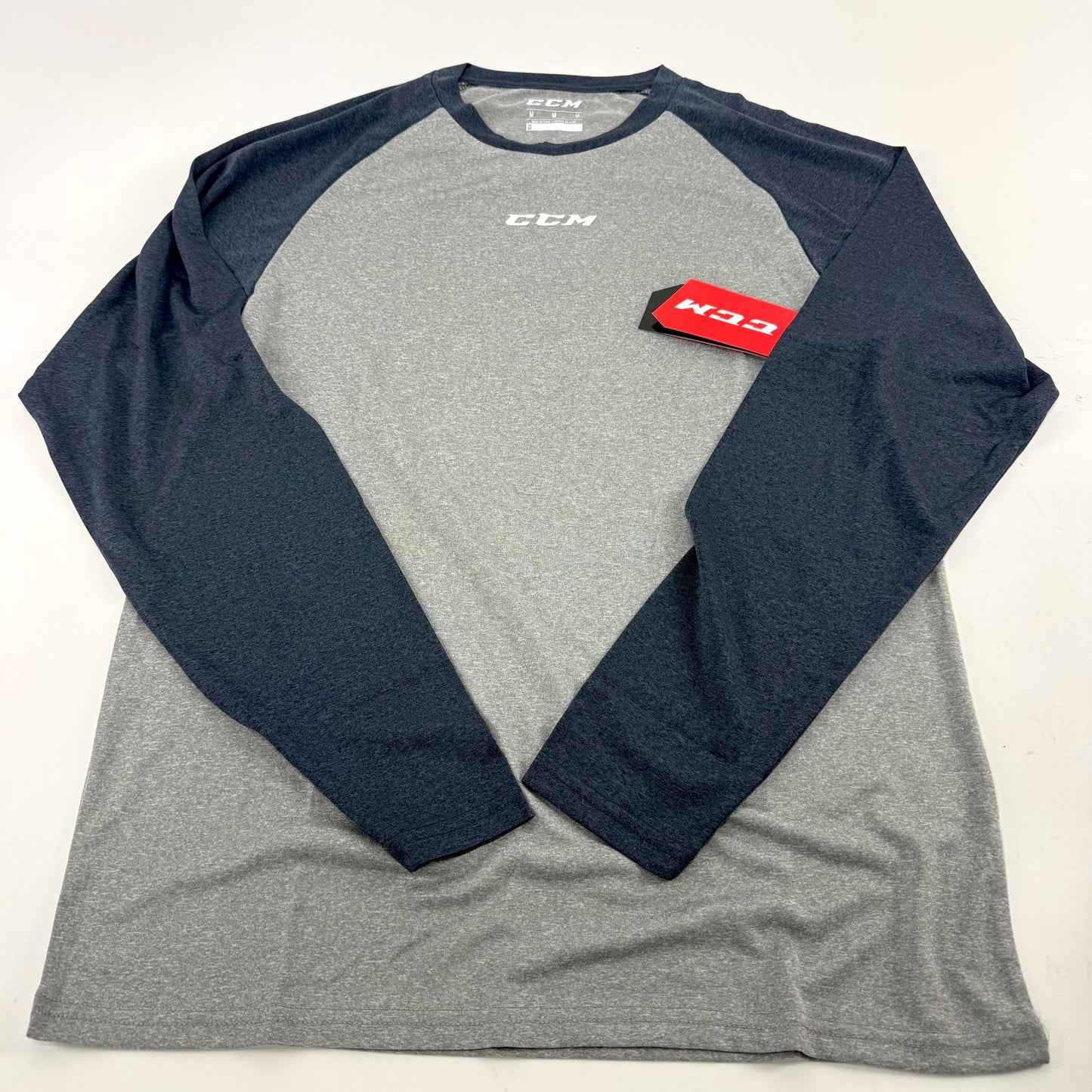 New CCM Mens Basecamp Two Tone Long Sleeve | Grey/Navy | Senior M #191520510930