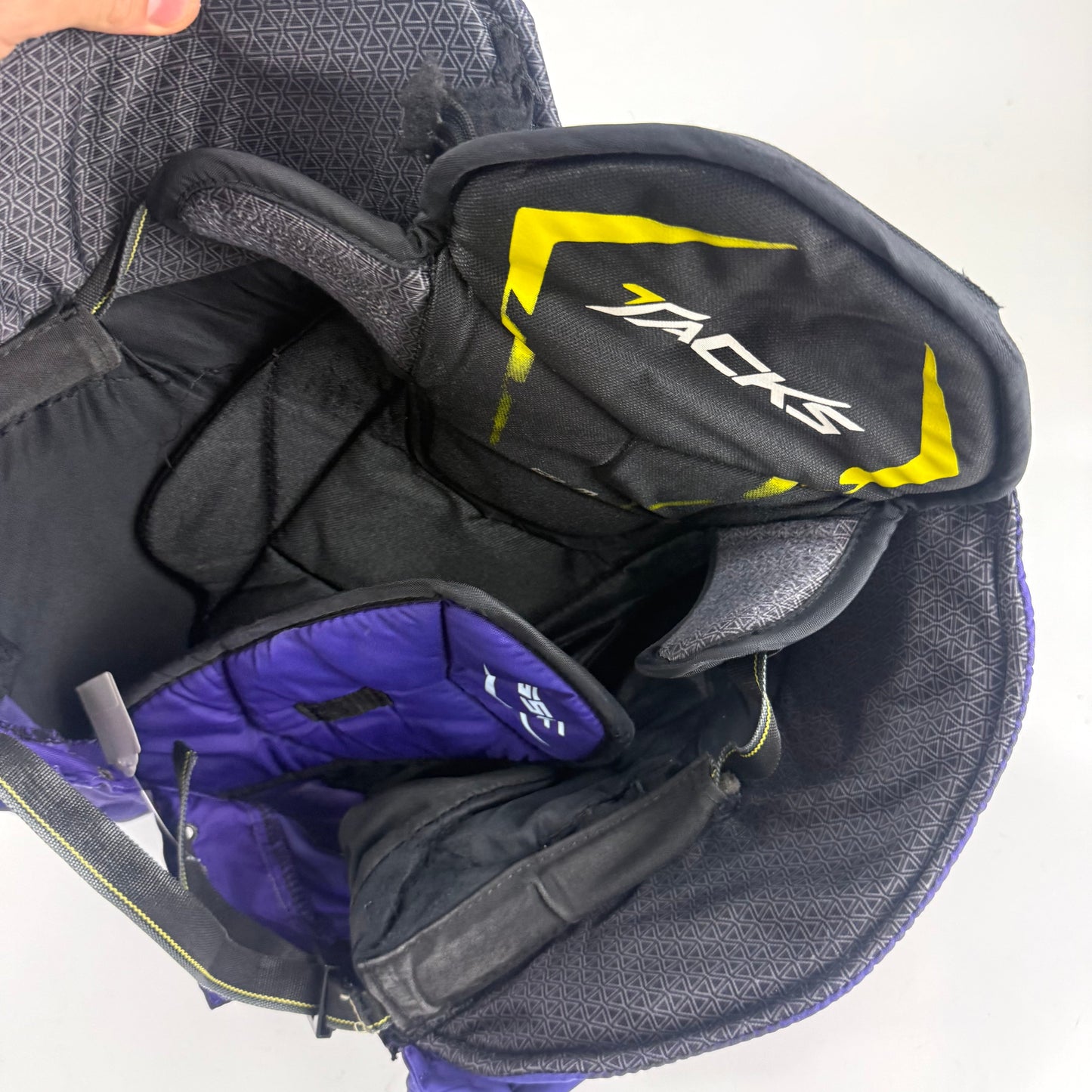 Used Purple/Yellow CCM Tacks 65C Pants | Medium | E548