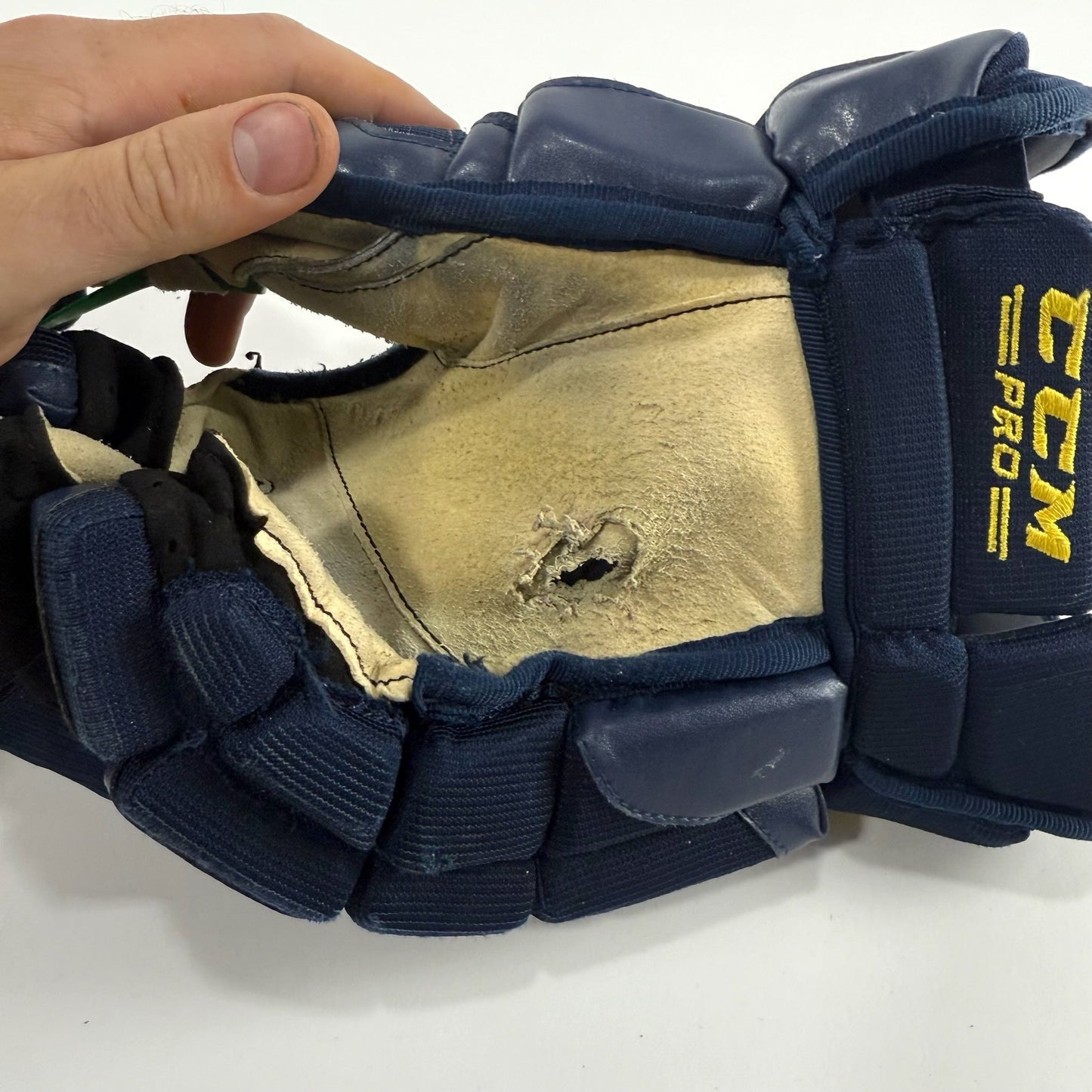 Used Navy STL Blues CCM HGCL Gloves | 14" | D111