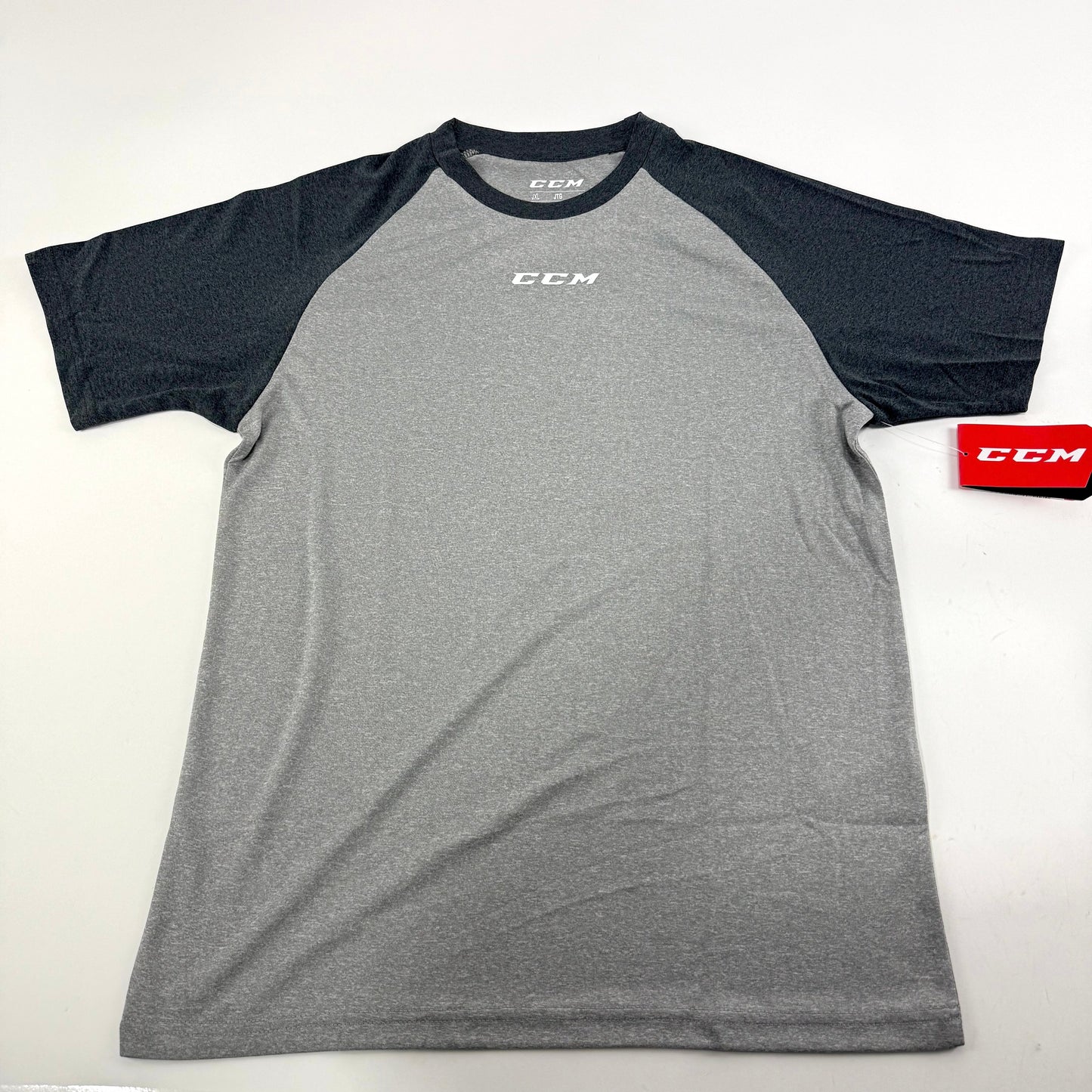 New CCM Basecamp Two Tone Short Sleeve | Grey/Black | Youth XL | #191520511166