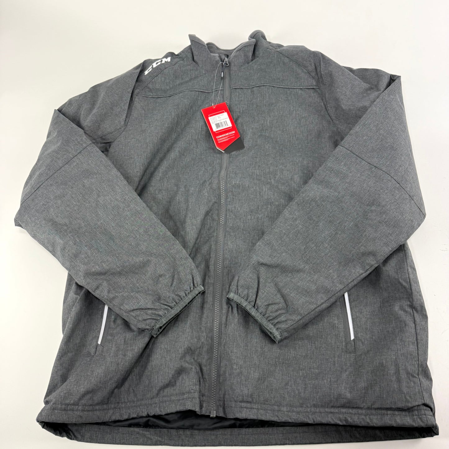 New Dark Grey CCM Adult Team Premium Mid Weight Jacket | Senior L | #888600266565