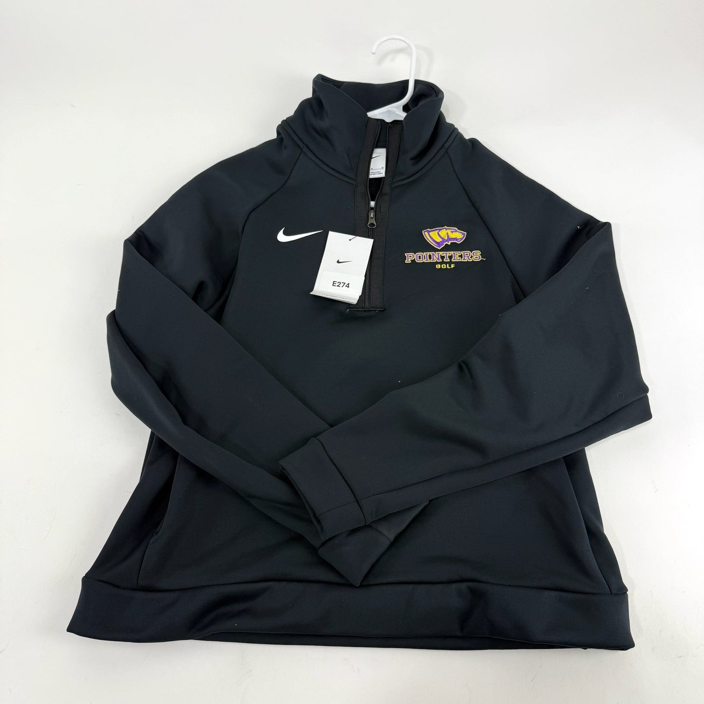 New Black Nike Womens UWSP Pointers Quarter Zip | Womens M | E274 - Top Flight Hockey