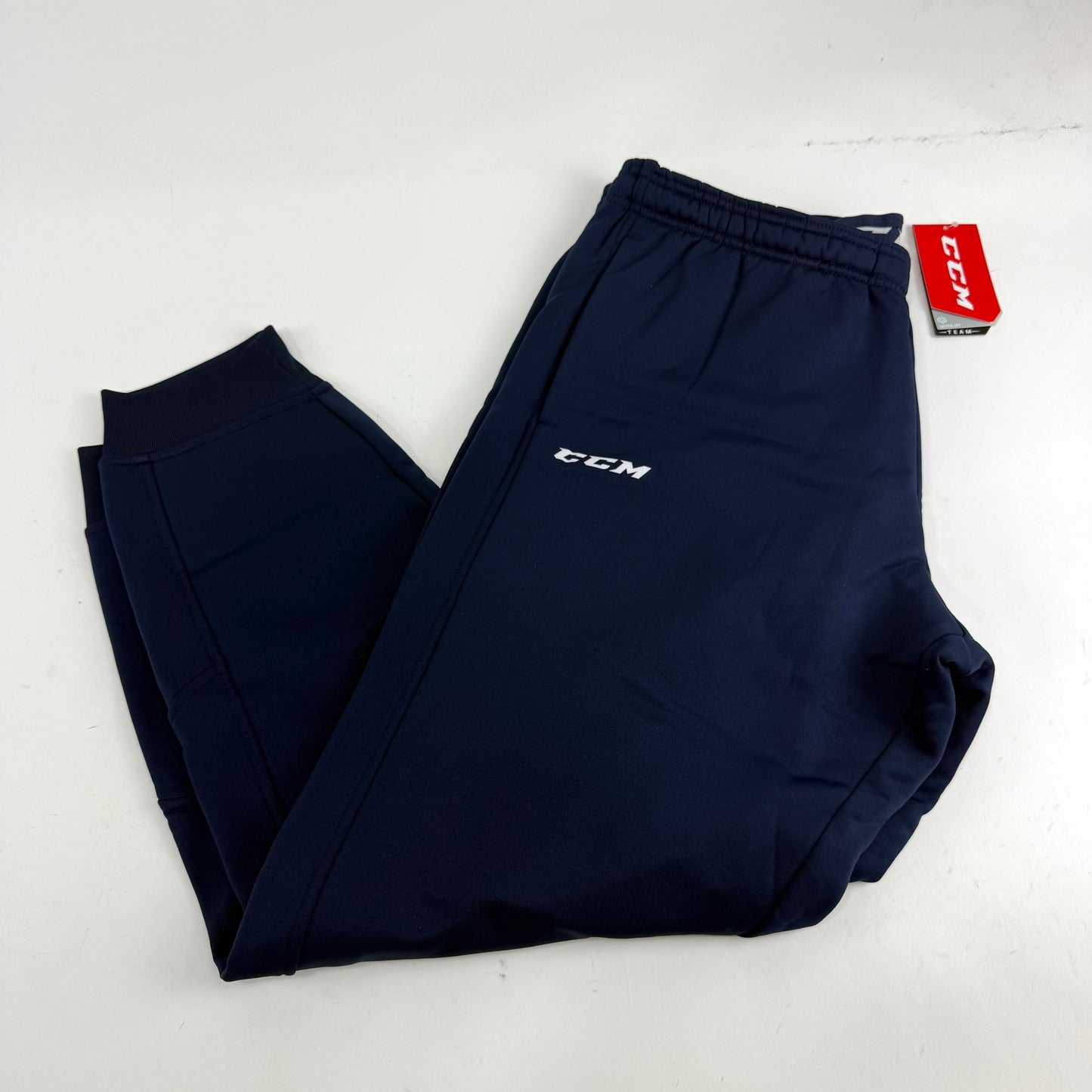 New CCM Navy Mens Team Training Cuffed Pant | Senior XXL | #888600283777 - Top Flight Hockey