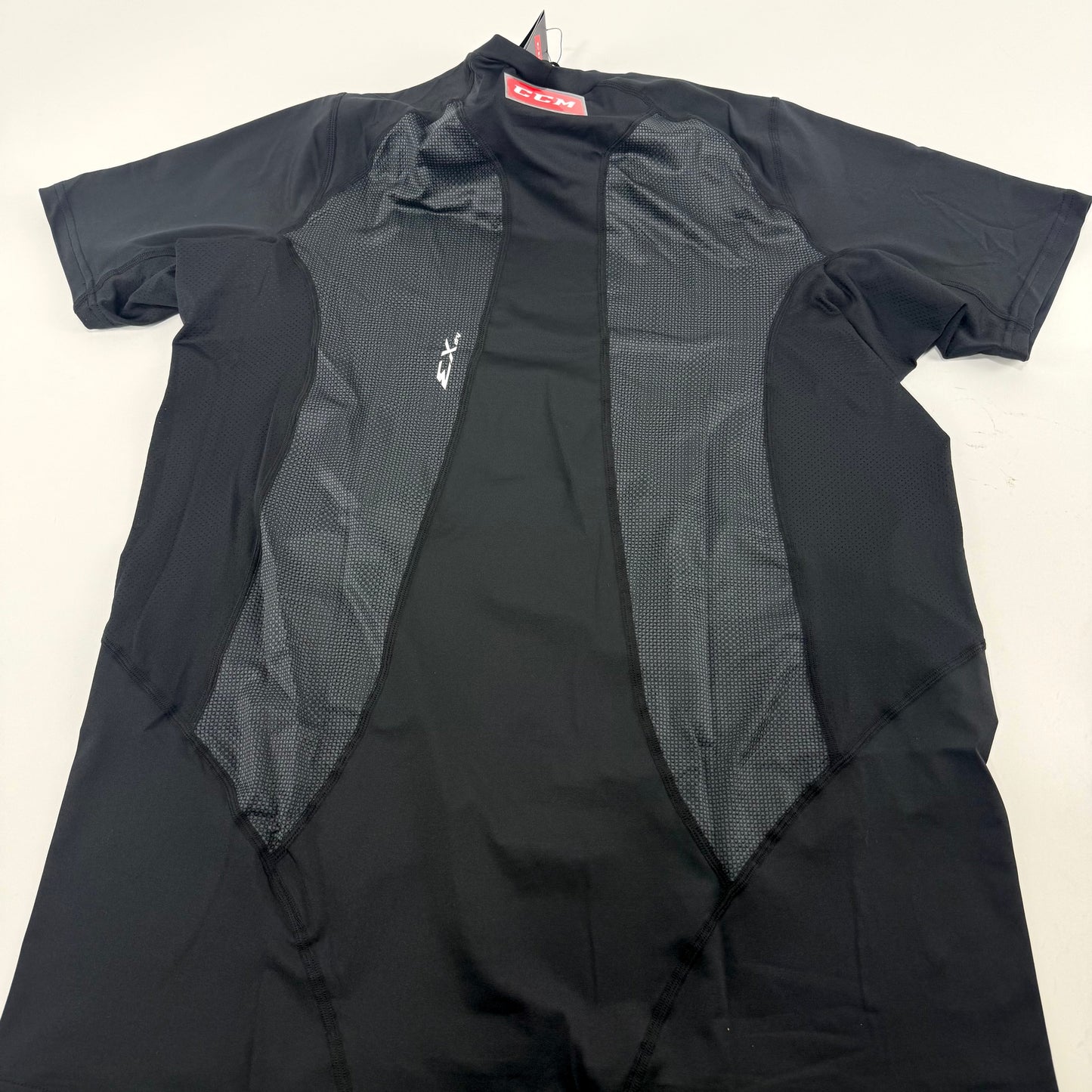 New Black Mens CCM Compression Short Sleeve Shirt | Senior XL | #191520514730