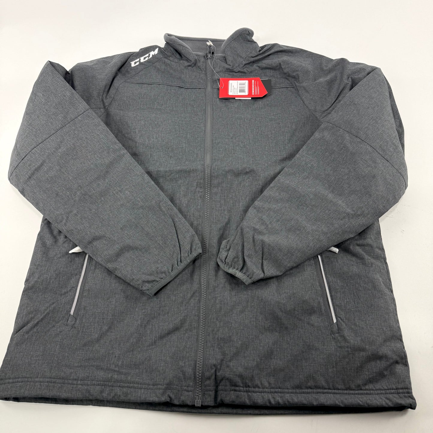 New Dark Grey CCM Team Premium Mid Weight Jacket | Senior M | #888600266558
