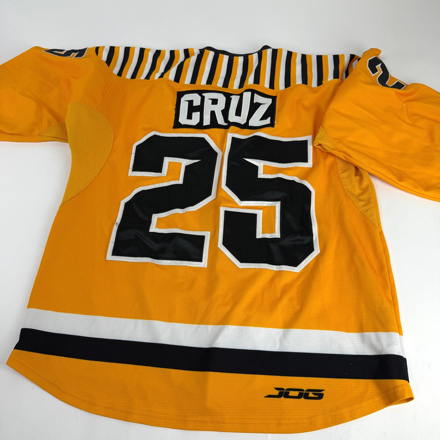 Yellow JOG Adrian College Game Jersey | Size 52 | Cruz #25 - Top Flight Hockey