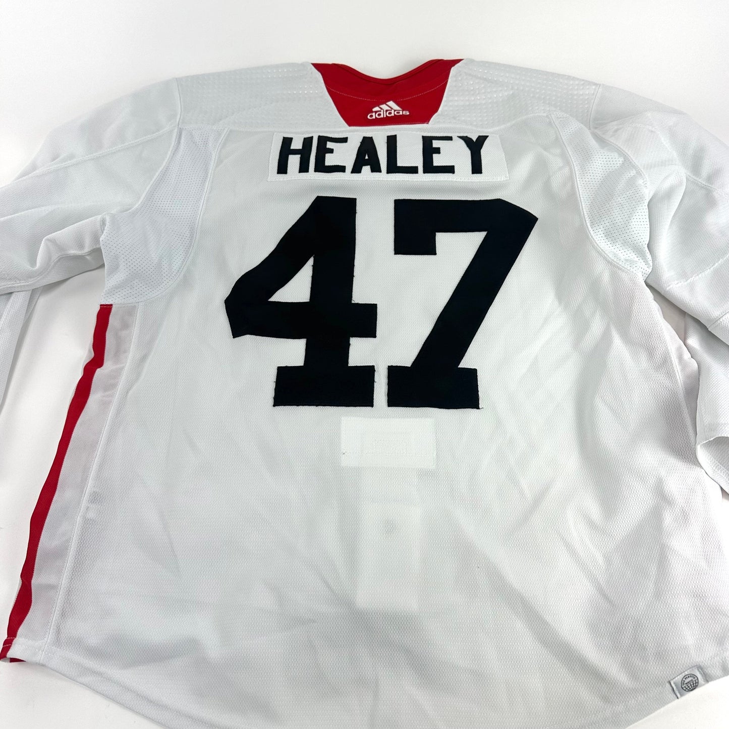 HEALEY #47 - Primegreen White Chicago Blackhawks Camp / Practice Jersey - Adidas MIC Size 58