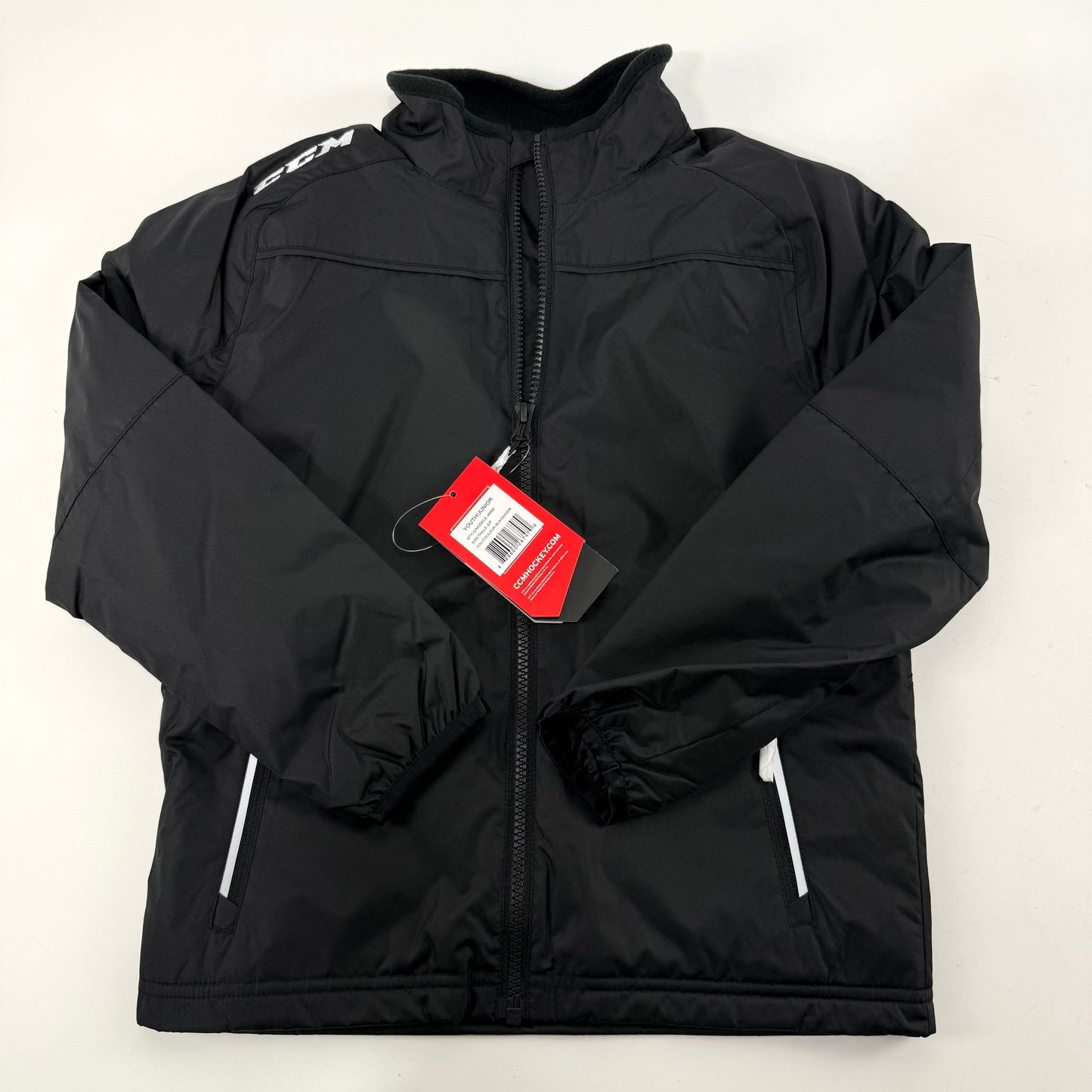 New Black CCM Youth Team Mid Weight Jacket | Youth S | #888600267470 - Top Flight Hockey