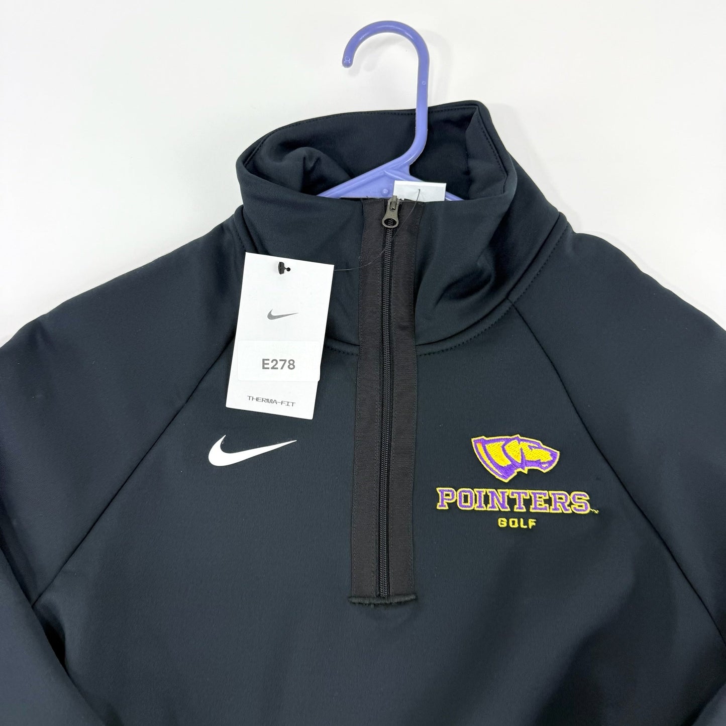 New Black Nike Womens UWSP Pointers Quarter Zip | Womens S | E278 - Top Flight Hockey
