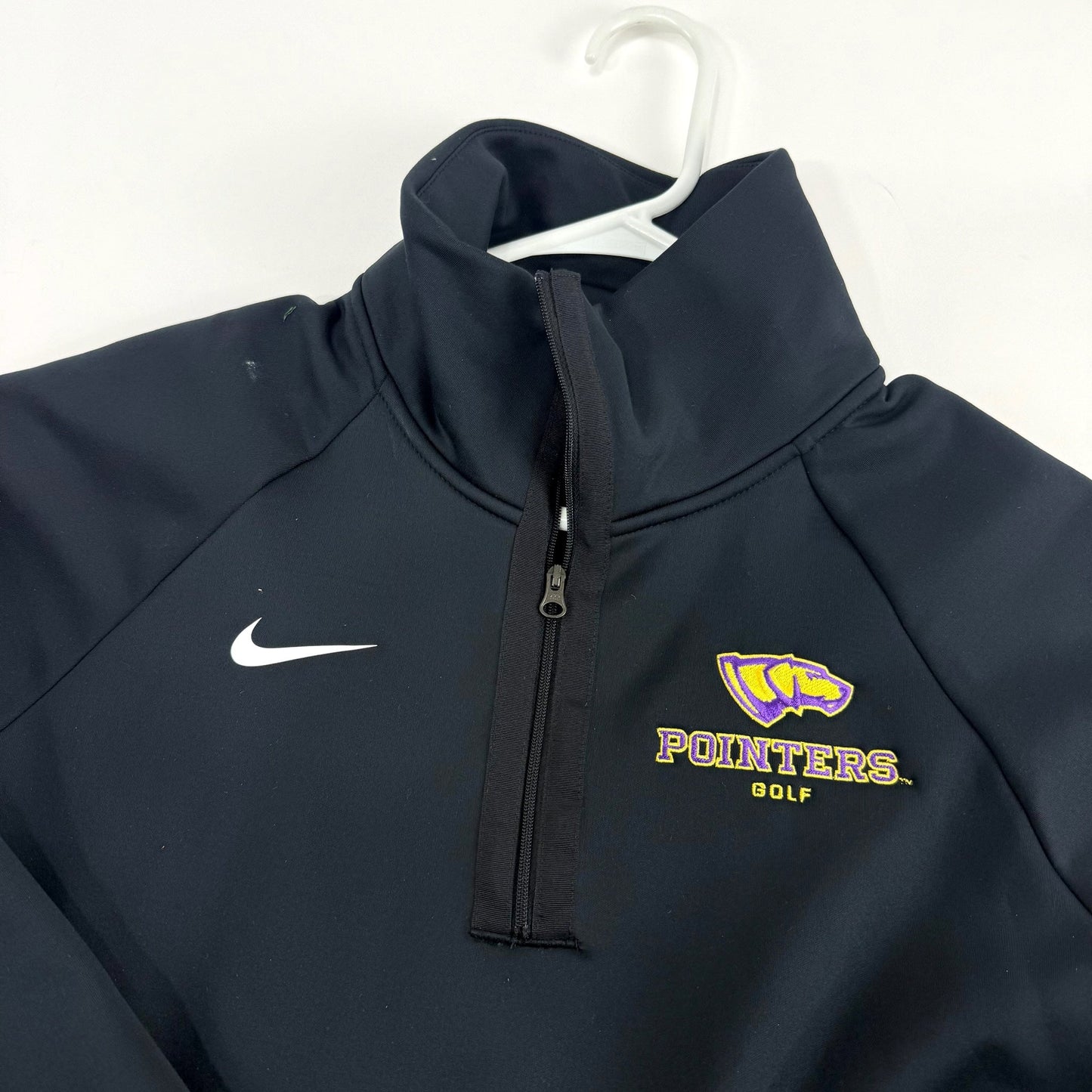 New Black Nike Womens UWSP Pointers Quarter Zip | Womens L | E296