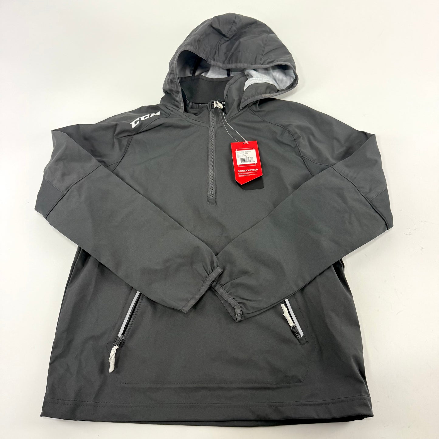 New Charcoal CCM Youth Anorak Jacket | Youth L | #888600716077 - Top Flight Hockey