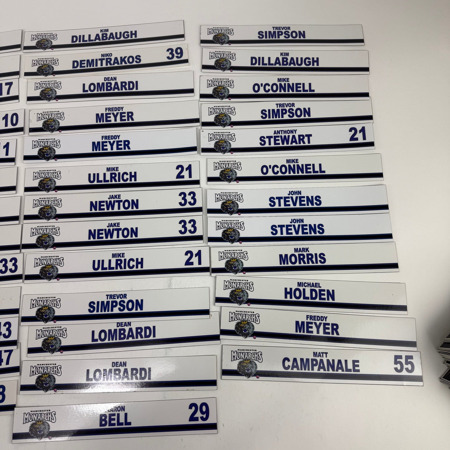Manchester Monarchs Locker Room Nameplates (Group#9)