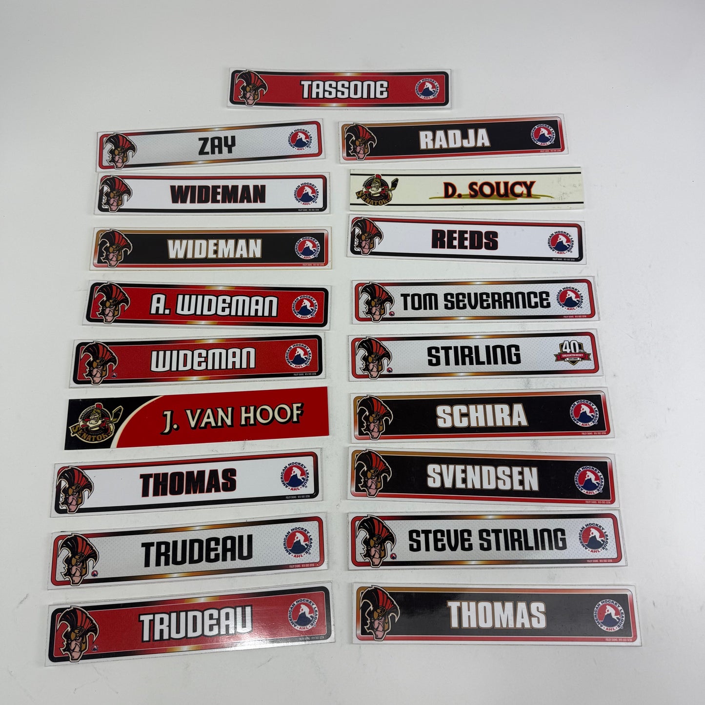 Binghamton Senators Locker Room Nameplates AHL