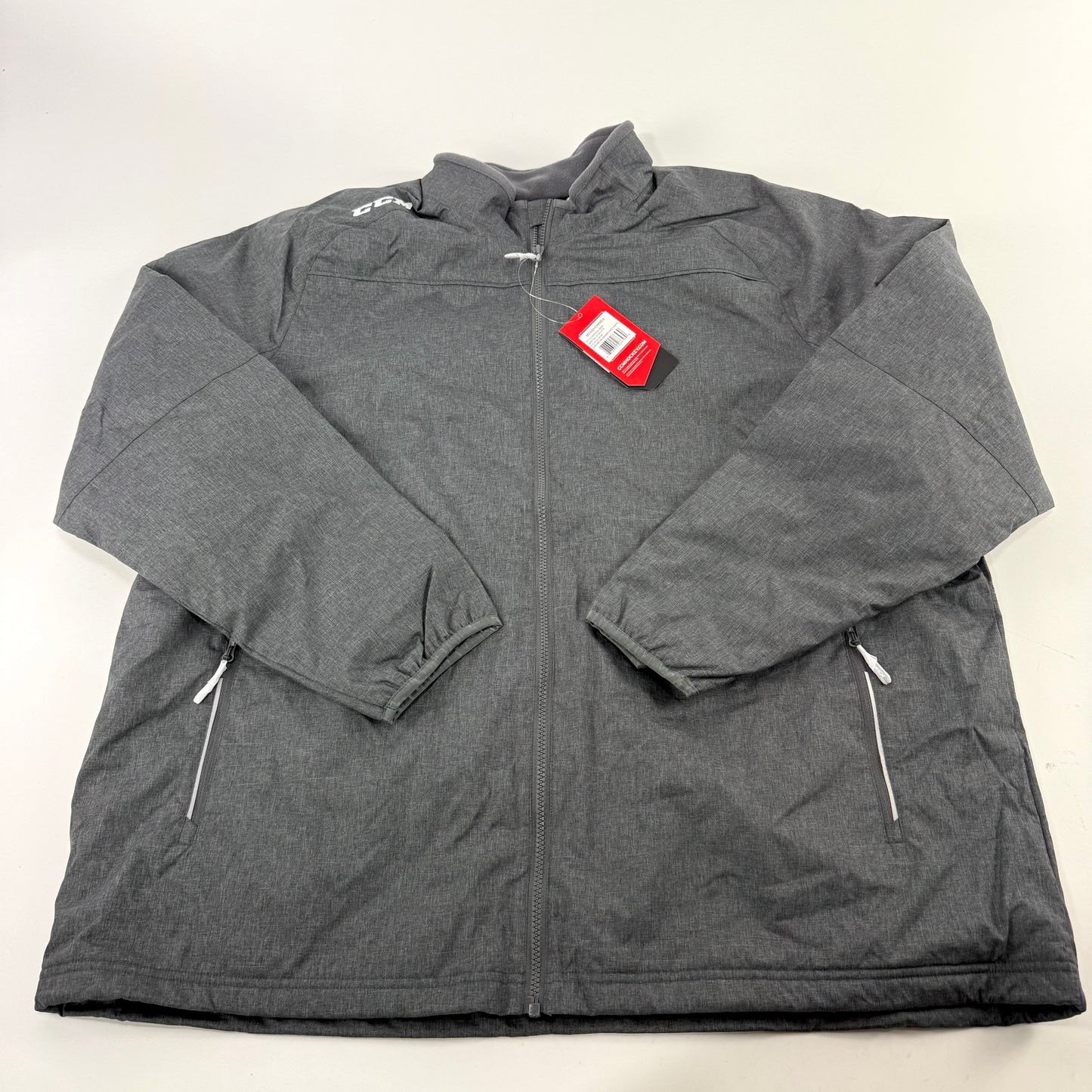 New Dark Grey CCM Team Premium Mid Weight Jacket | Senior XXL | #888600266589 - Top Flight Hockey