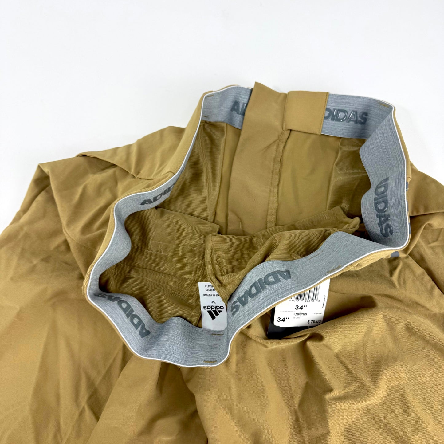 New Khaki Adidas Golf Shorts | 34" Waist Size | J591 - Top Flight Hockey
