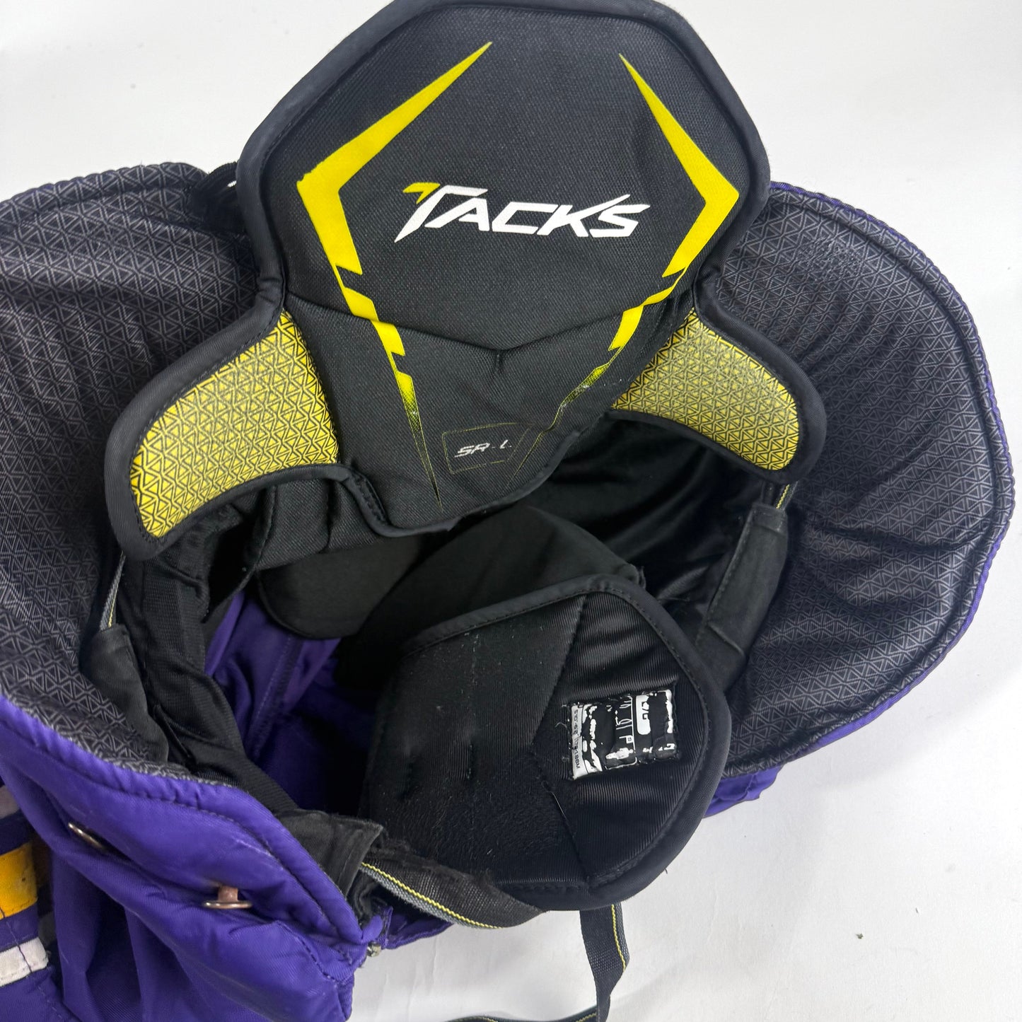Used Purple/Yellow CCM Tacks 65C Pants | Large | E530