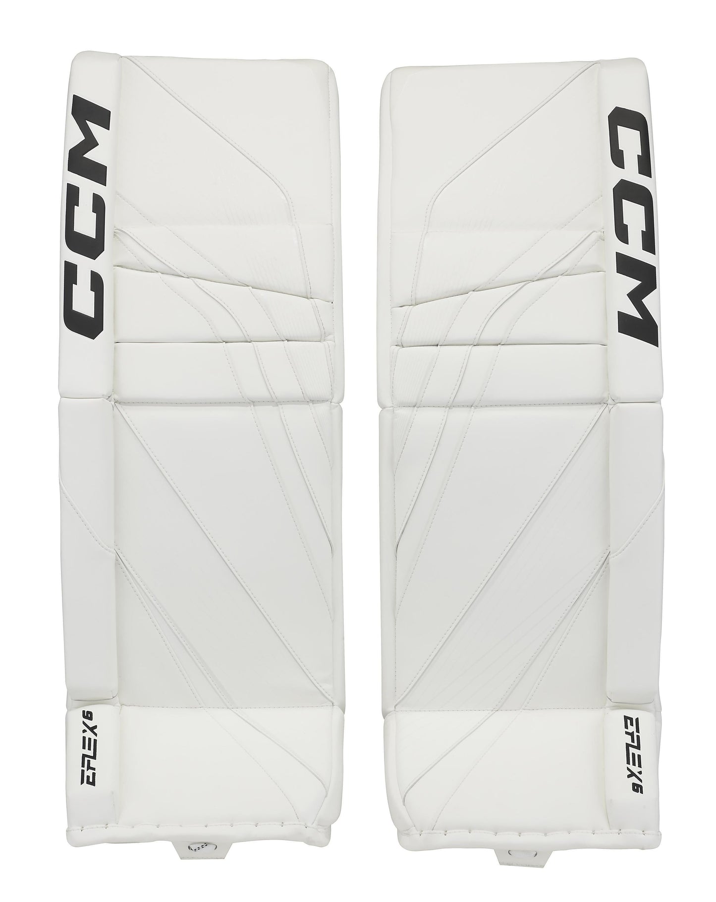 New CCM White E Flex 6 Goalie Leg Pads | 34+1" | #191520632052