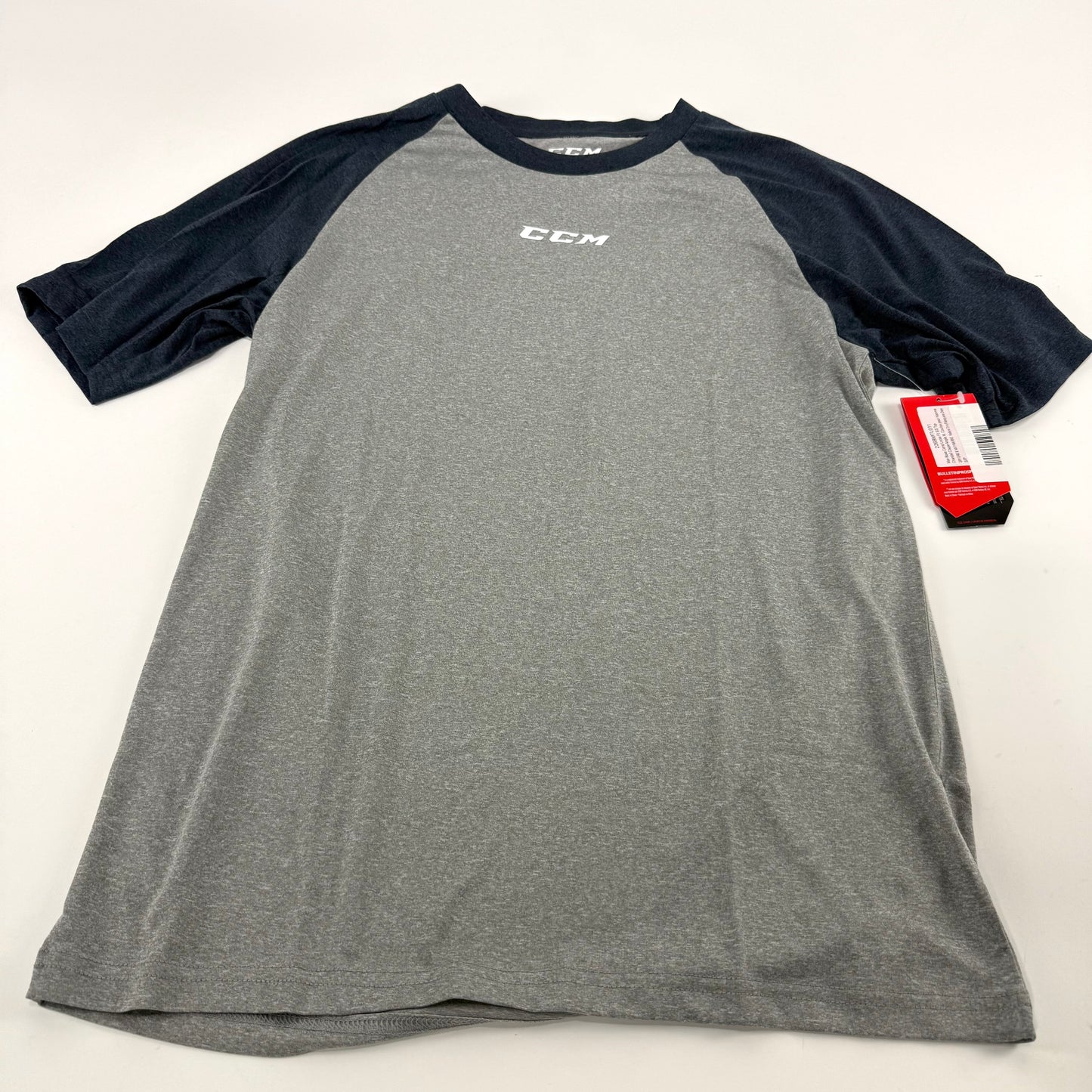 New CCM Mens Basecamp Two Tone Short Sleeve | Grey/Navy | Senior XL | #191520510879 - Top Flight Hockey