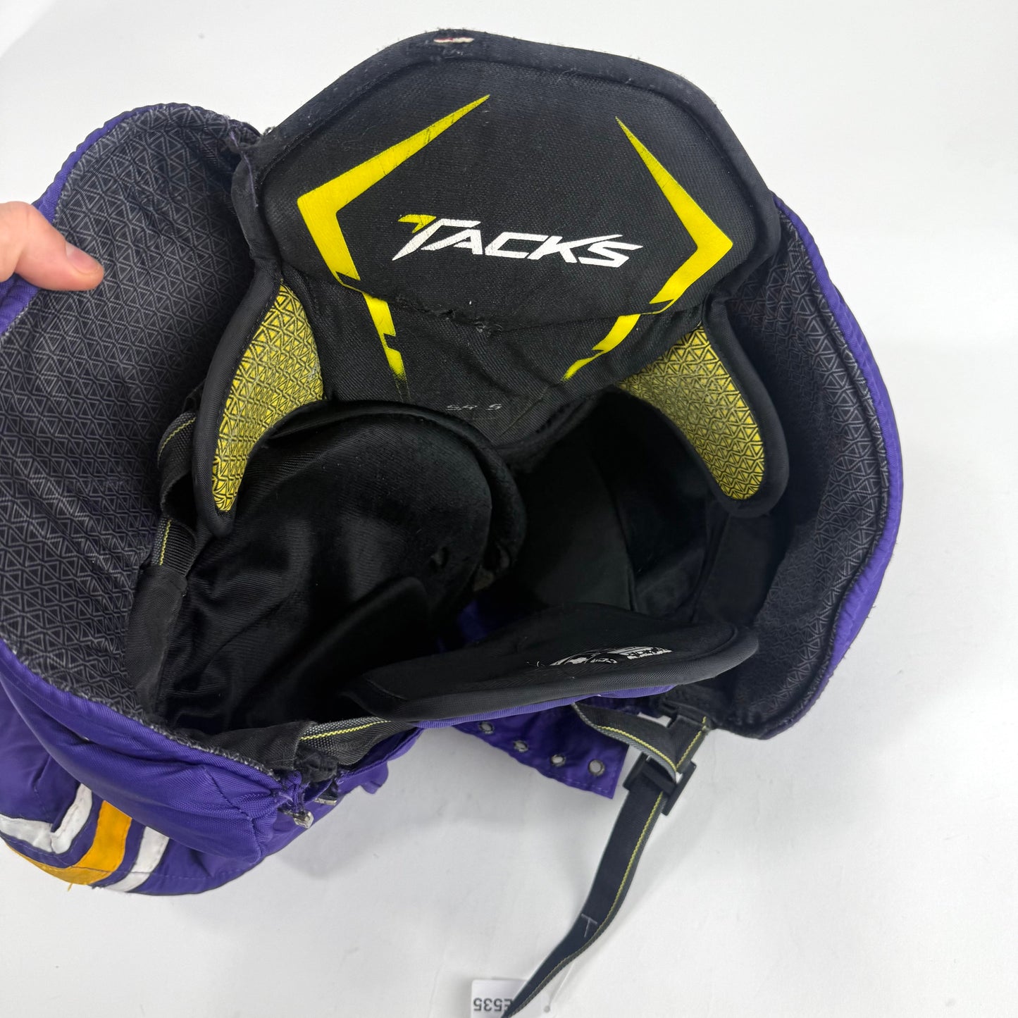 Used Purple/Yellow CCM Tacks 65C Pants | Small | E535