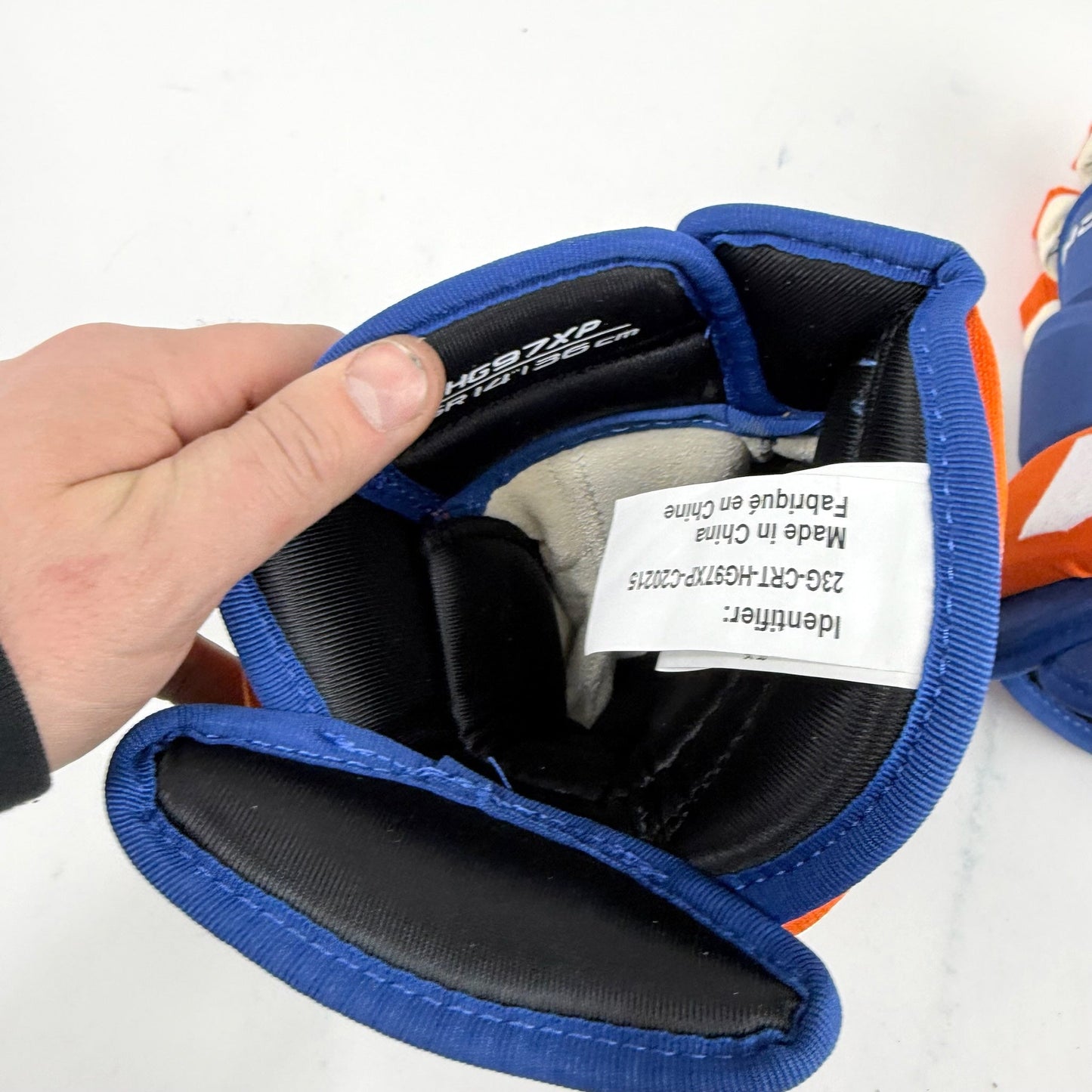 New Blue and Orange CCM HG97XP Gloves | New York Islanders | 14" - #191035691094