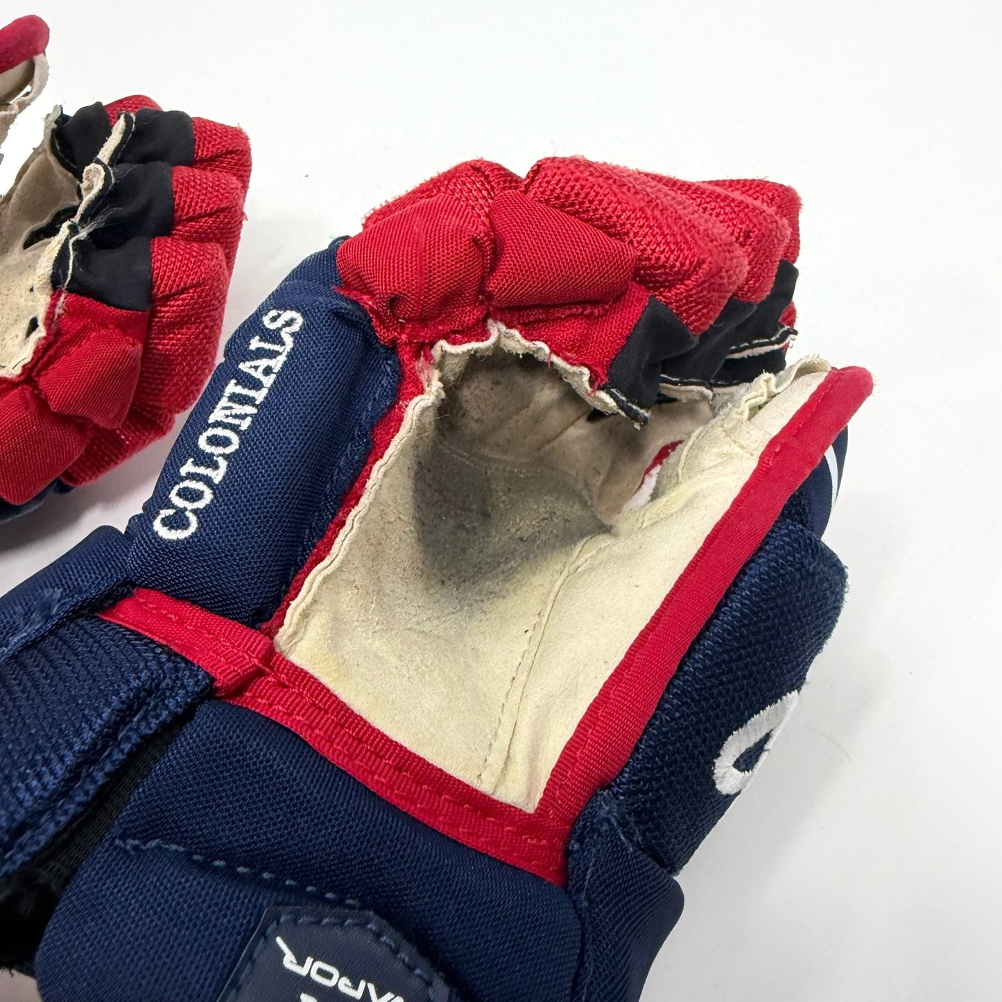 Used Blue Red White Bauer Hyperlite Gloves | 12" | AB806