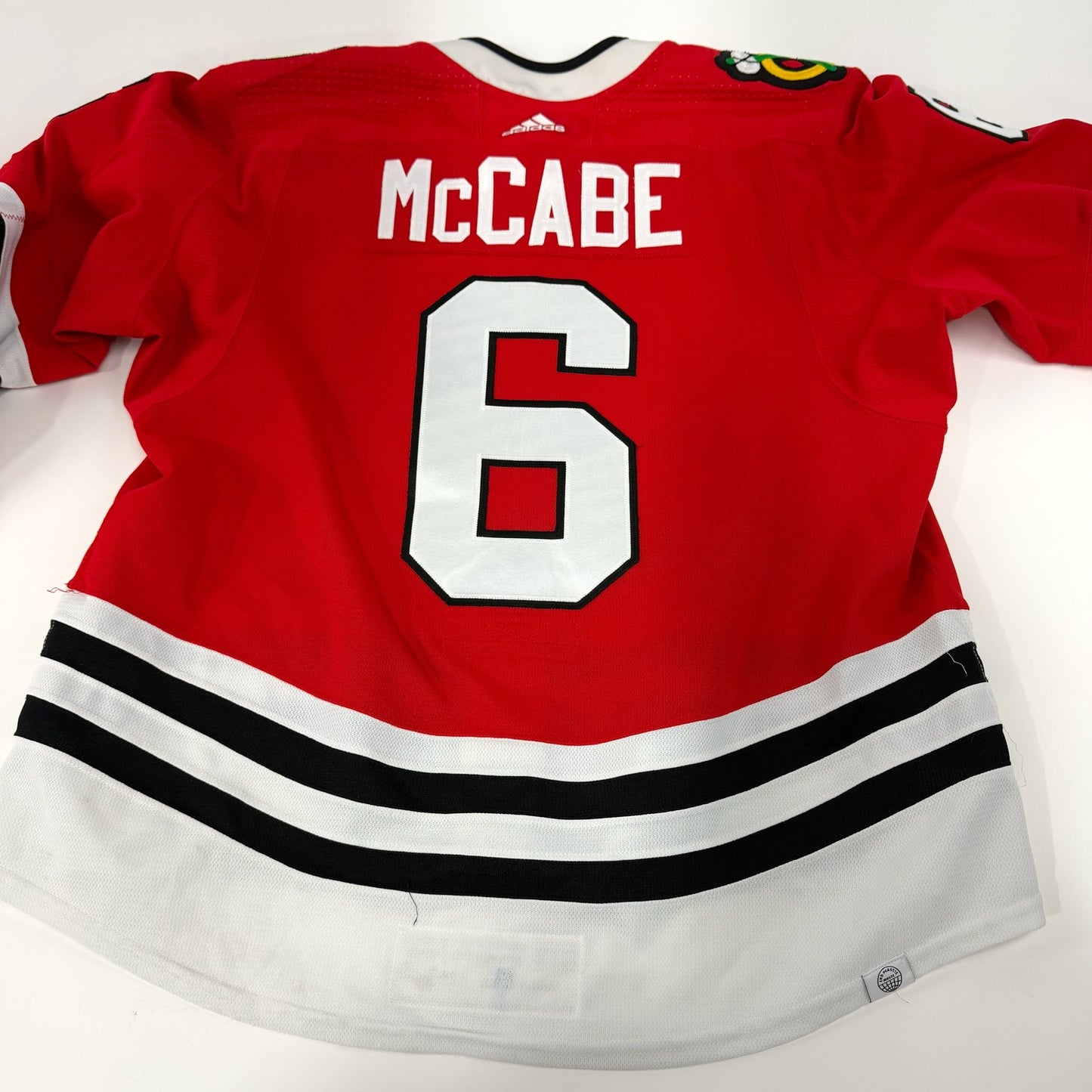 Jake McCabe #6 Home Chicago Blackhawks Game Worn Jersey 2022-2023, Set 1 | Size 56 | 8268-25481