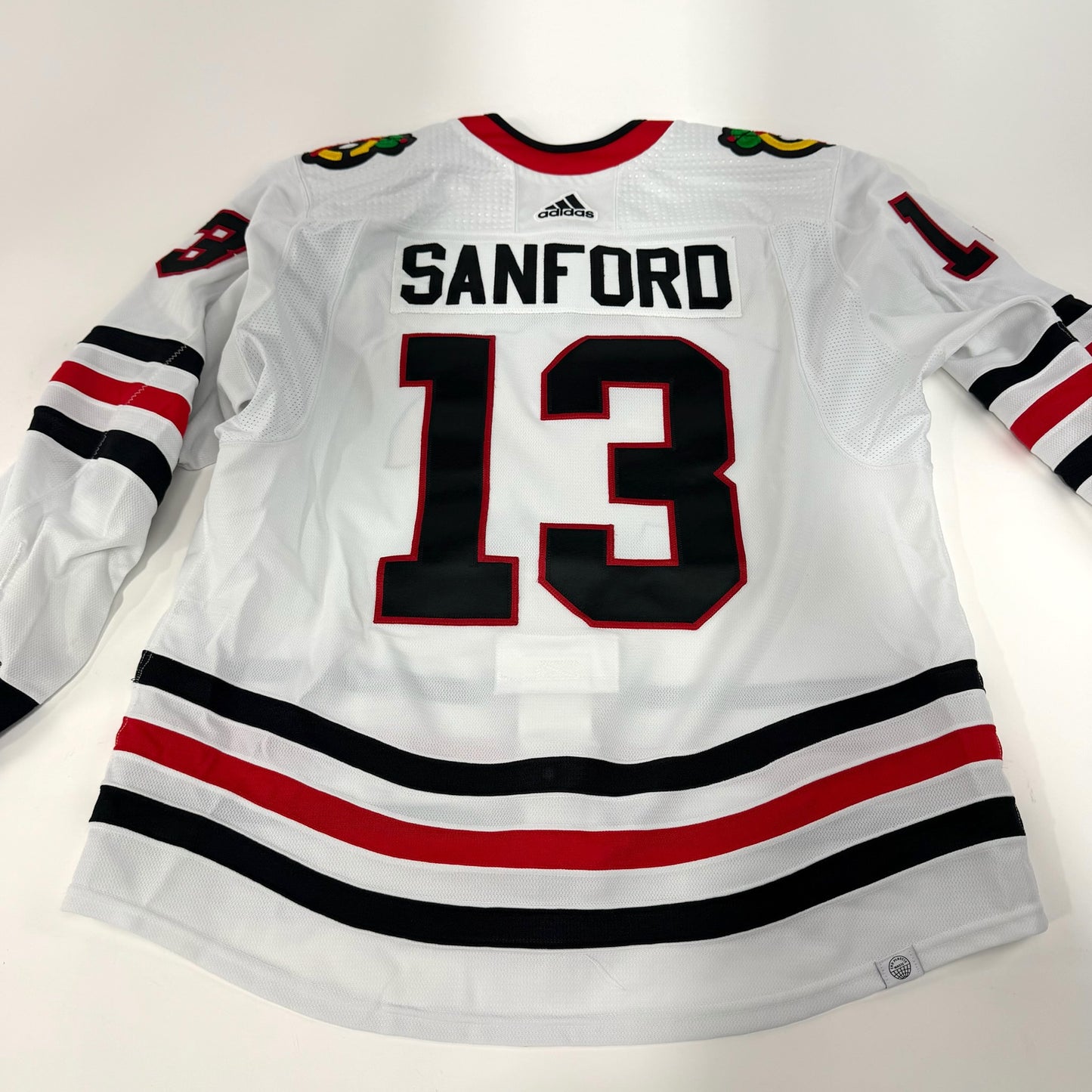Zach Sanford #13 Away Chicago Blackhawks Team Issued Jersey 2023-2024, Set #2 | Size 56 | 25628