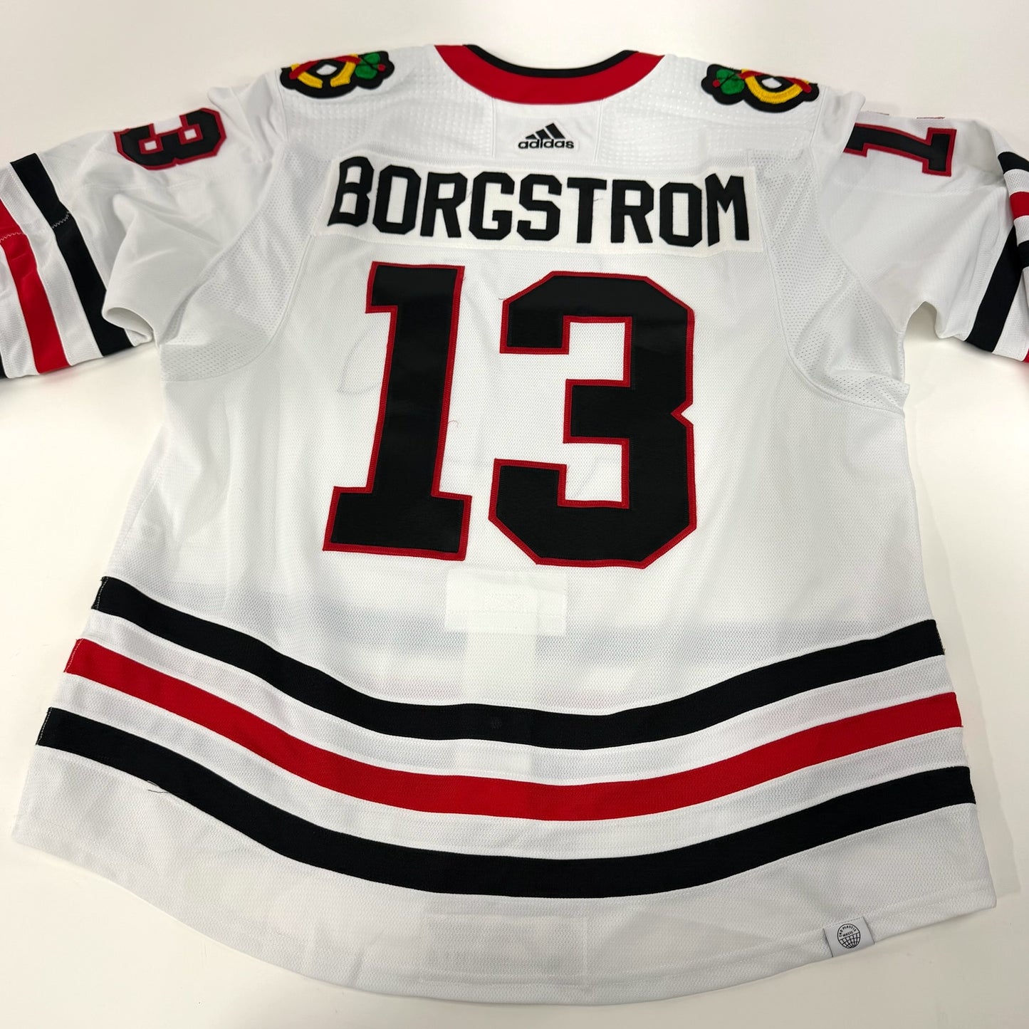 Henrik Borgstrom #13 Away Chicago Blackhawks Game Worn Jersey 2021-2022, Set 2 | Size 56 | 2951-25547