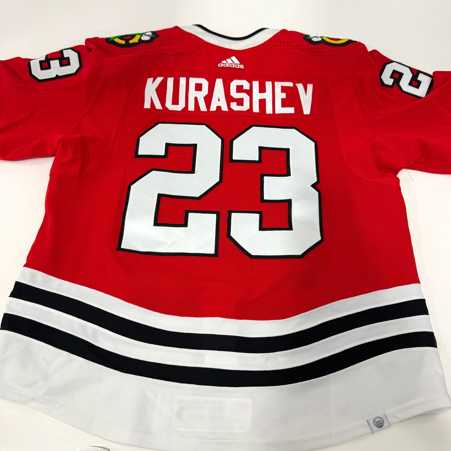 Philipp Kurashev #23 Home Chicago Blackhawks Game Worn Jersey 2022-2023, Set 2 | Size 56 | 8620-25495