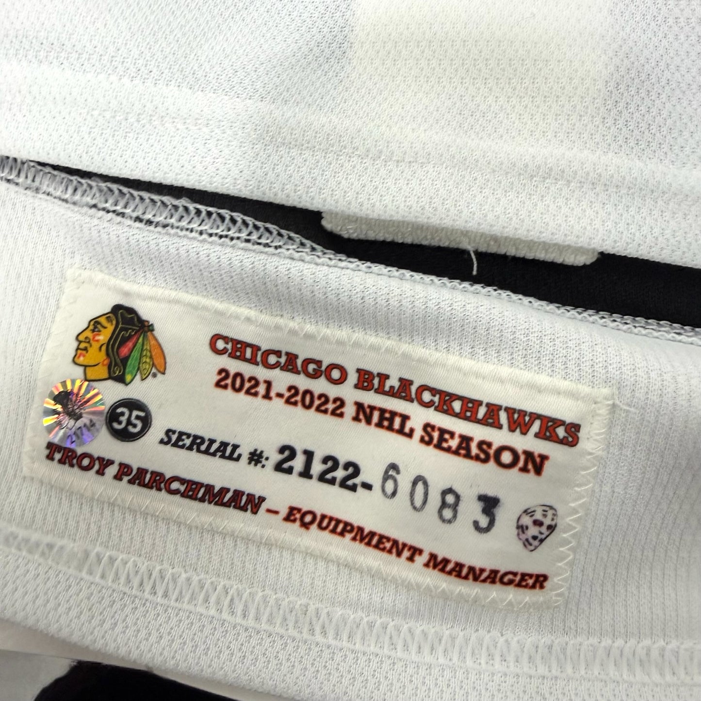 Isaak Phillips #41 Home Chicago Blackhawks Game Worn Jersey 2021-2022, Set 2 | Size 56 | 6083-21714