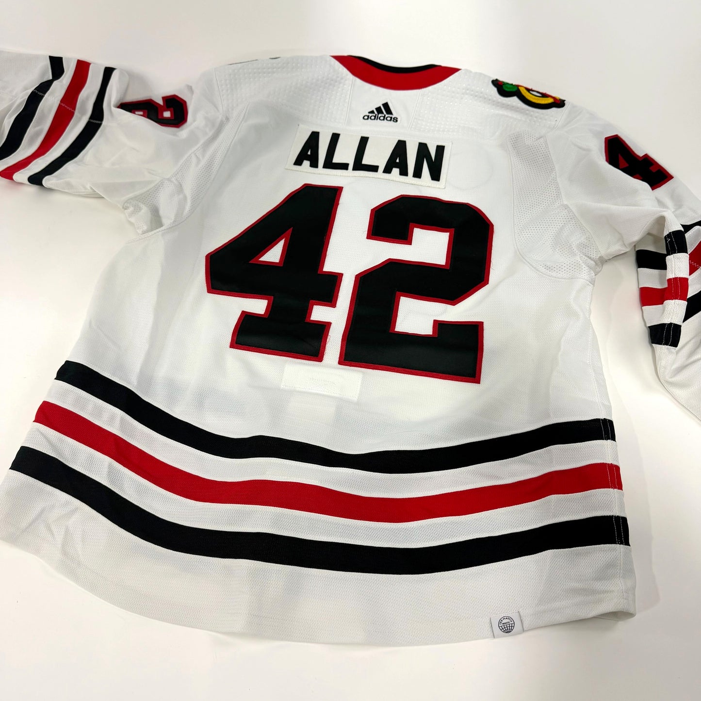 Nolan Allan #42 Away Chicago Blackhawks Team Issued Jersey 2023-2024 | Size 56 | 25638