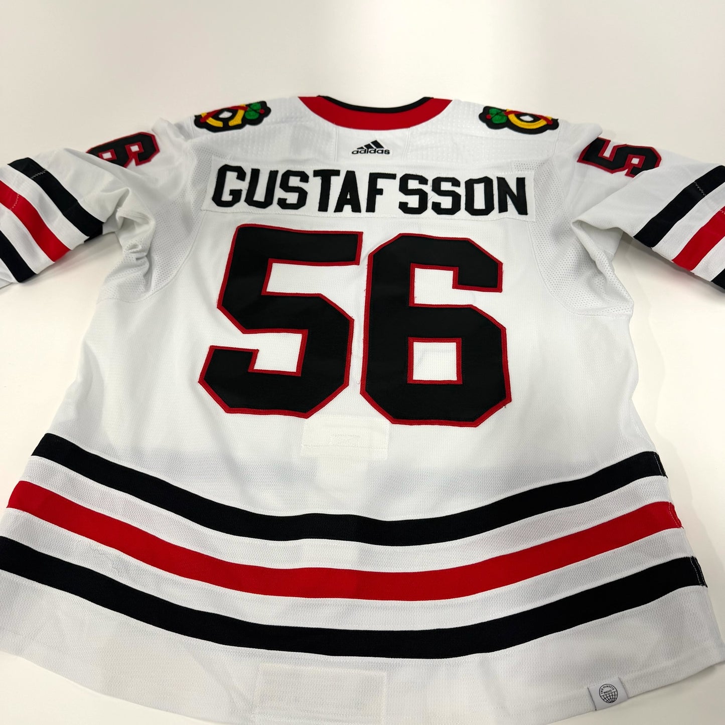 Erik Gustafsson #56 Away Chicago Blackhawks Game Worn Jersey 2021-2022, Set 1 | Size 56 | 6966-25543