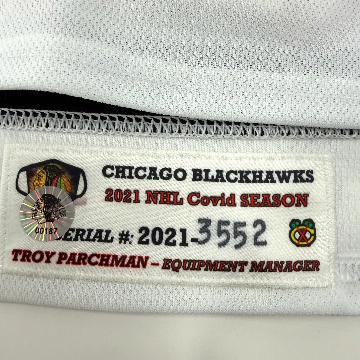 Lucas Wallmark #71 Away Chicago Blackhawks Team Issued Jersey 2020-2021, Set 1 | Size 56 | 3552-187