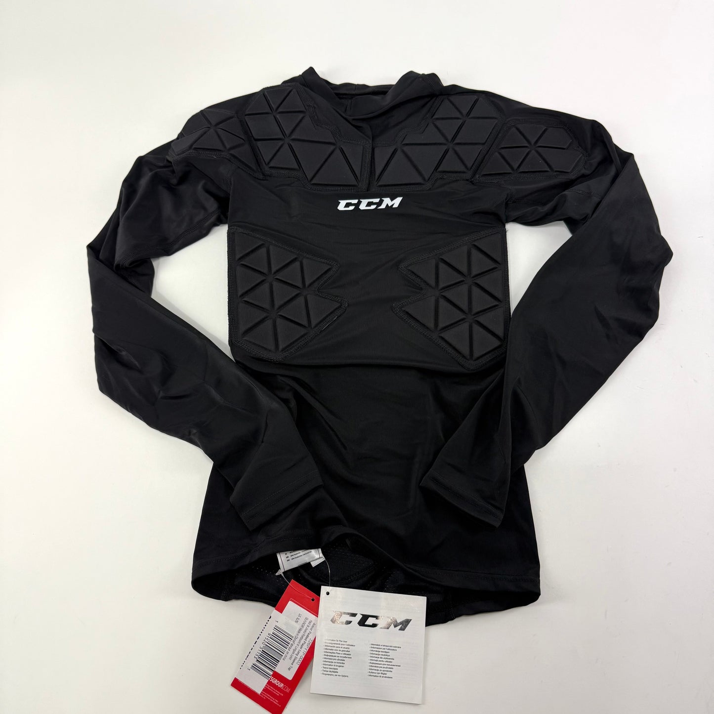 New Black CCM Youth Padded Player Long Sleeve Top | Youth L/XL | #191520511531