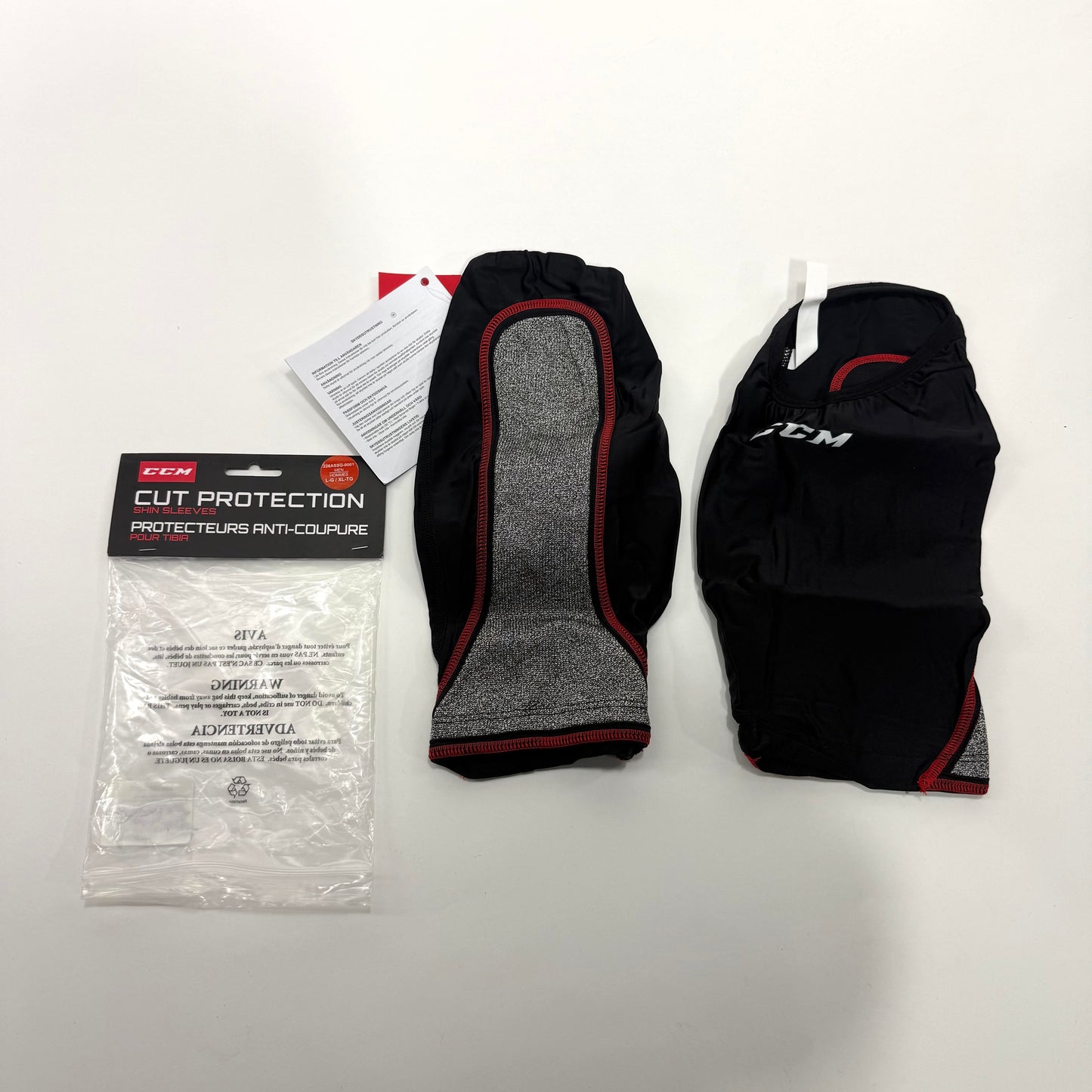 New Mens CCM Cut Resistant Compression Shin Guard Sleeves - Pair | Senior L/XL | #191520517724