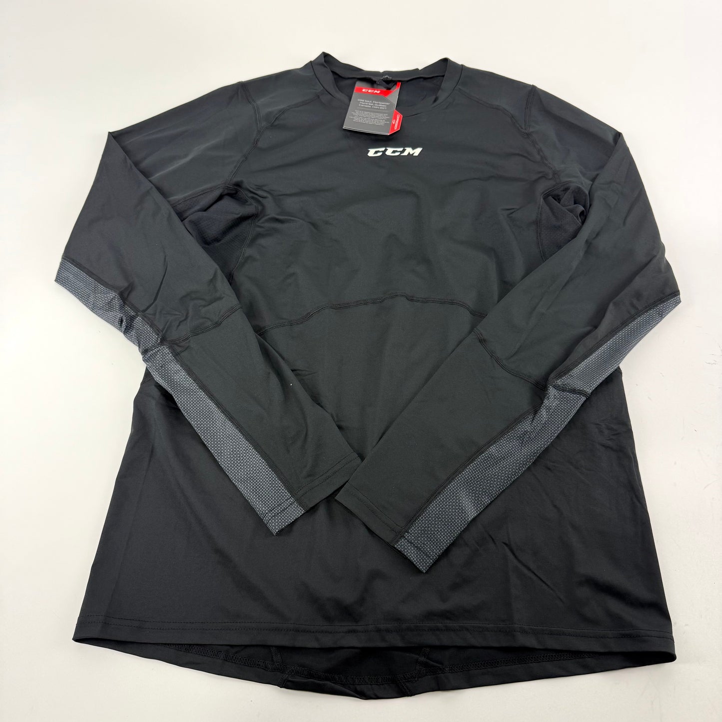 New Black CCM Mens Long Sleeve Compression Top | Senior XL | #191520519858