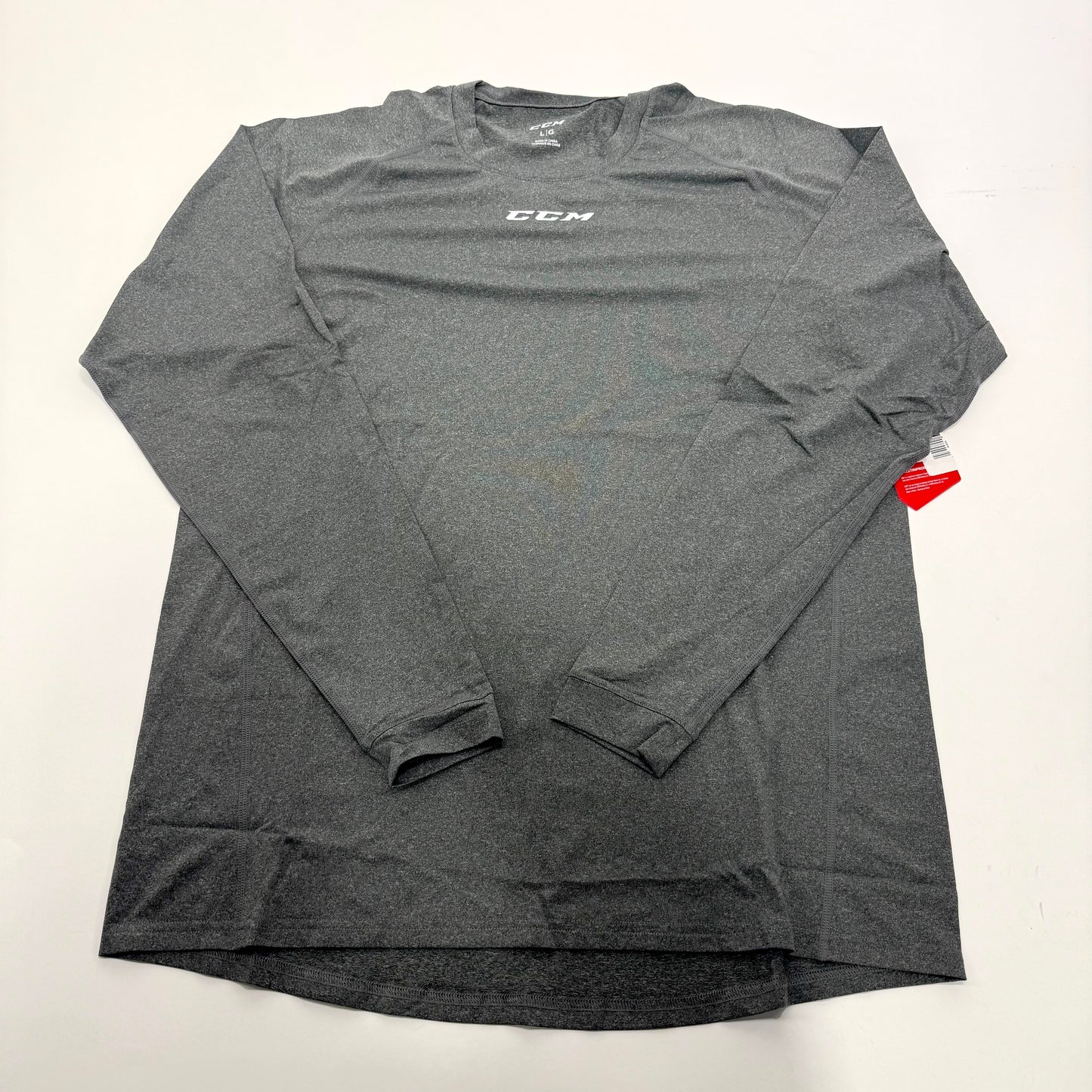 New Grey CCM Mens Loose Fit Long Sleeve Shirt | Senior L | #191520510596 - Top Flight Hockey