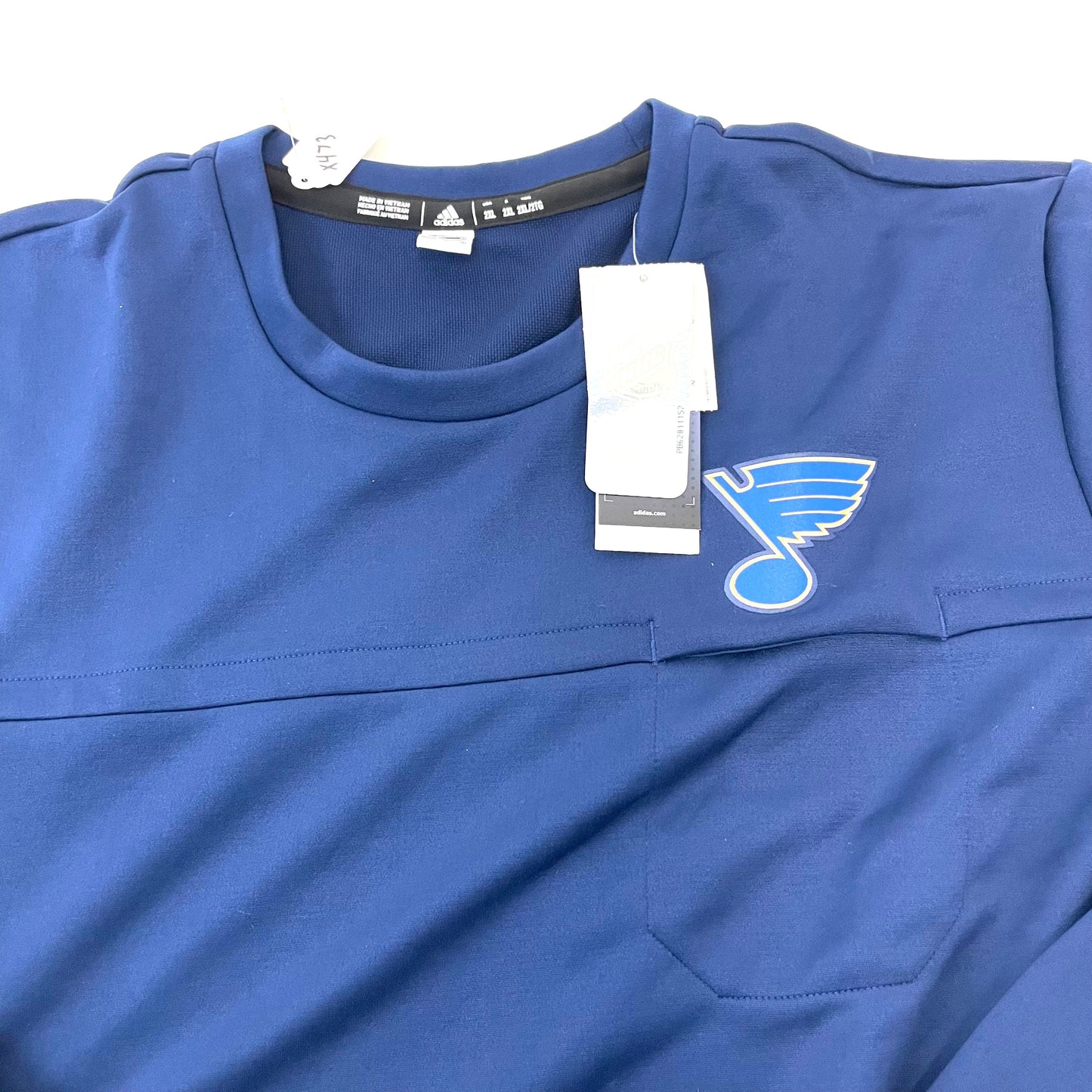 Brand New Player Issued St. Louis Blues Navy Adidas Crew Neck | X473 - Top Flight Hockey