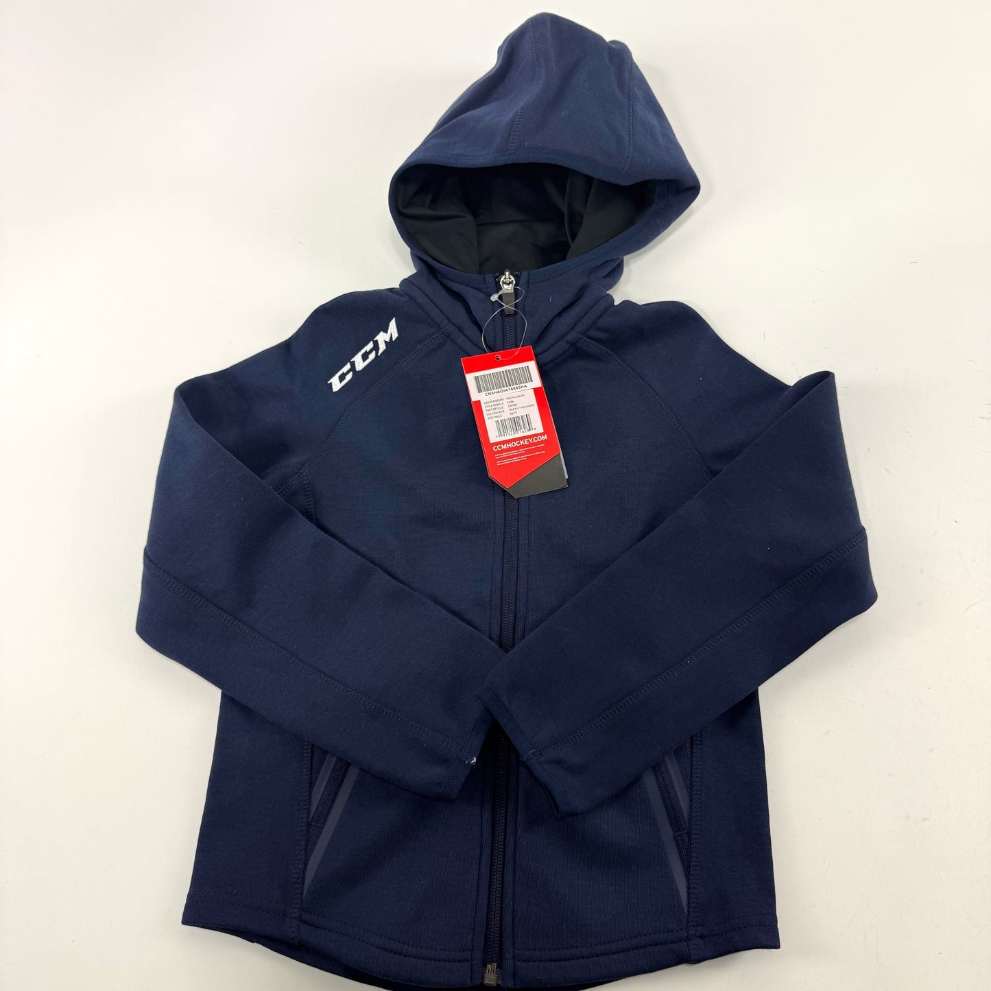 New Navy CCM Premium Full Zip Hooded Fleece | Youth XS | #191520016289