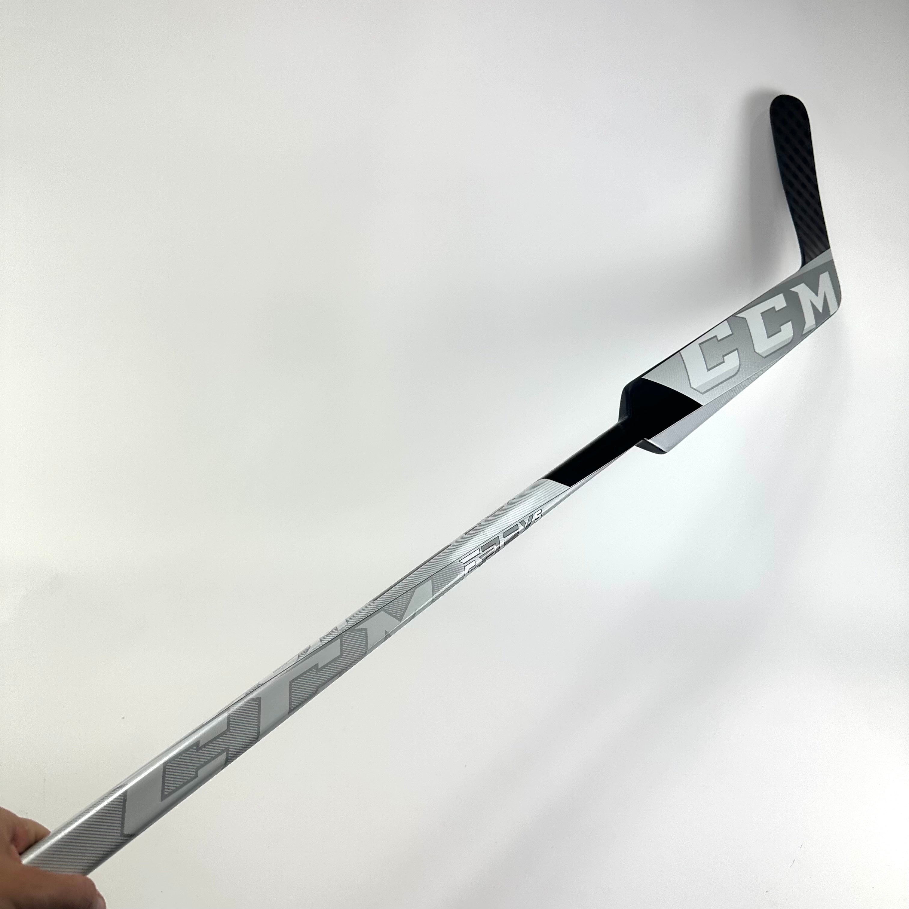 Brand New Black, White and Grey CCM Eflex 5 Goalie Stick - P1 Curve | 25" Paddle - Top Flight Hockey