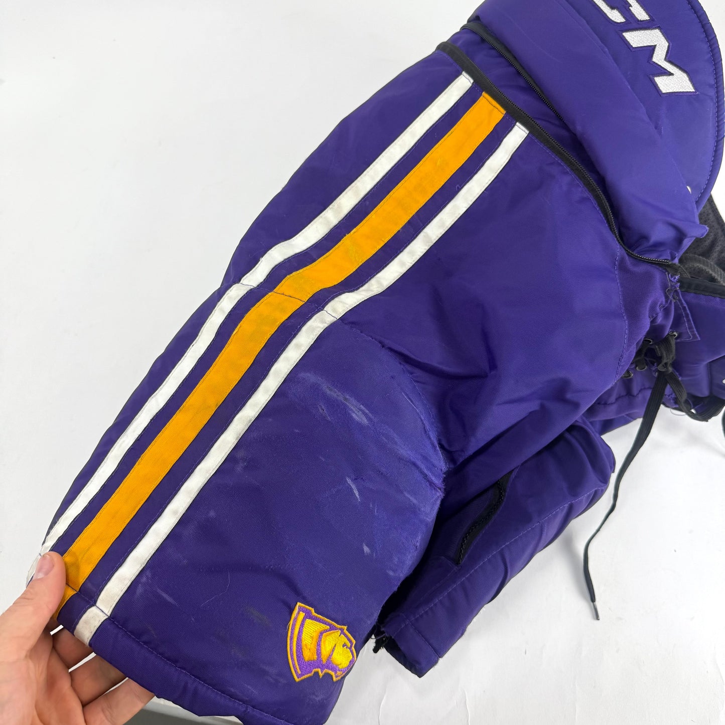 Used Purple/Yellow CCM Tacks 95C Pants | Small | E537