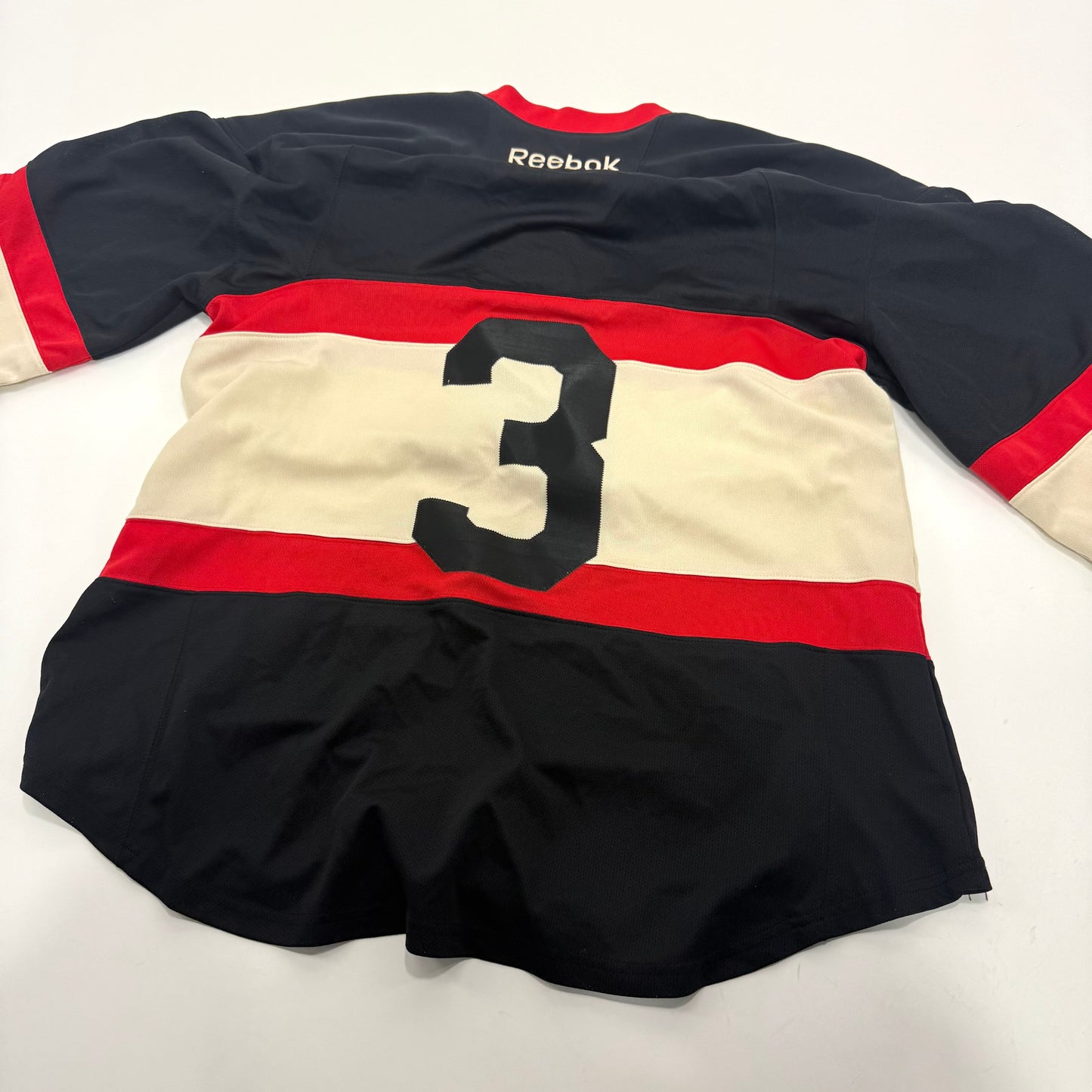 Used Black/Red/Cream Reebok Hockey Shop Club Jersey | Large | A103