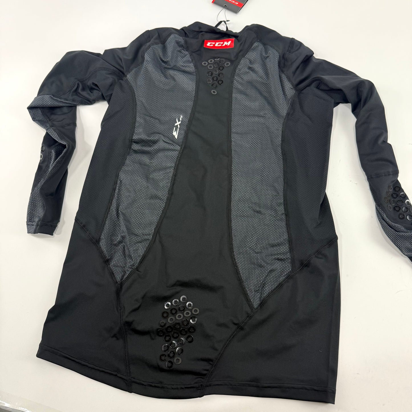 New Black CCM Compression Long Sleeve Top with Gel | Youth L | #191520511036 - Top Flight Hockey
