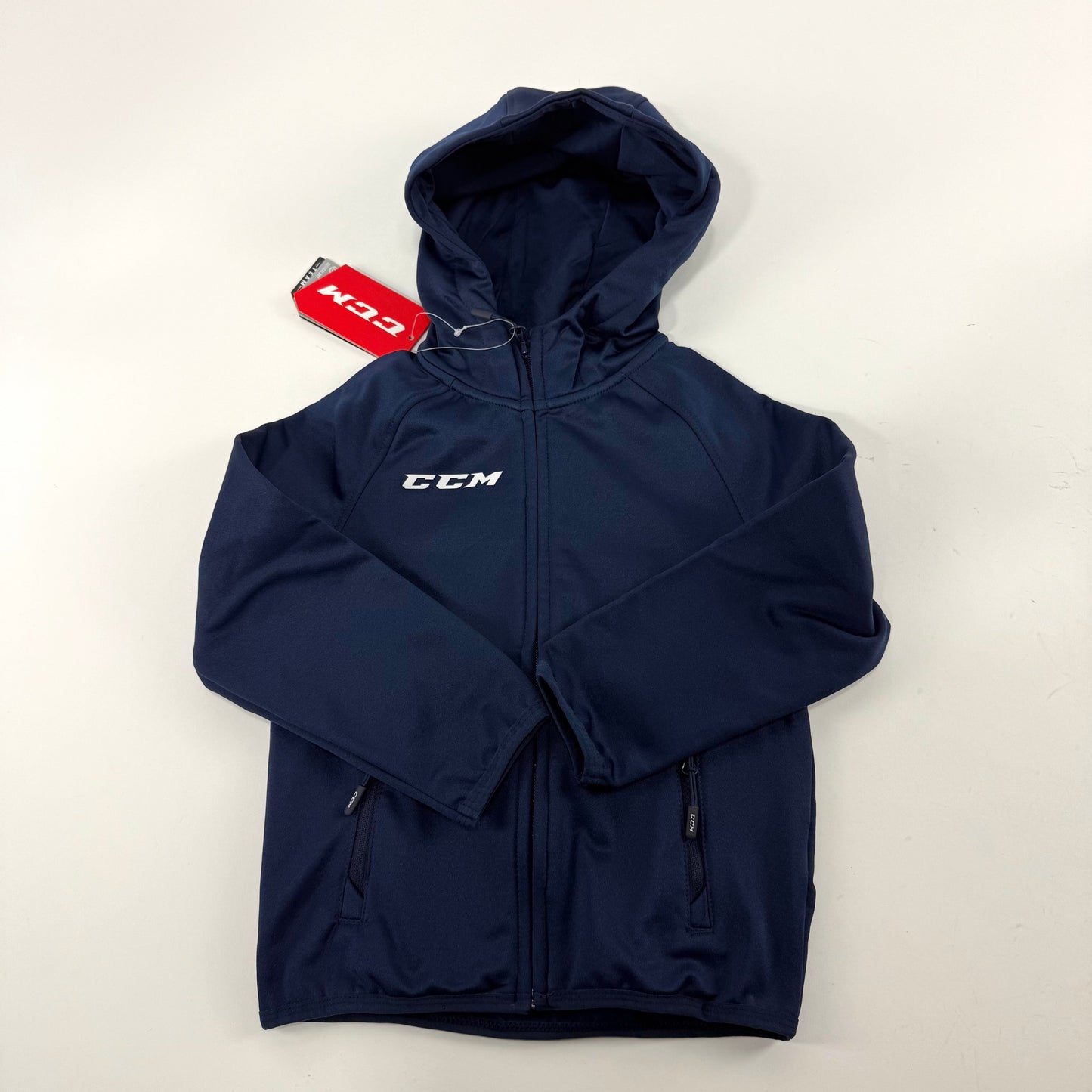 New Navy CCM Youth Full Zip Performance Hoodie | Youth XS | #888600283326 - Top Flight Hockey