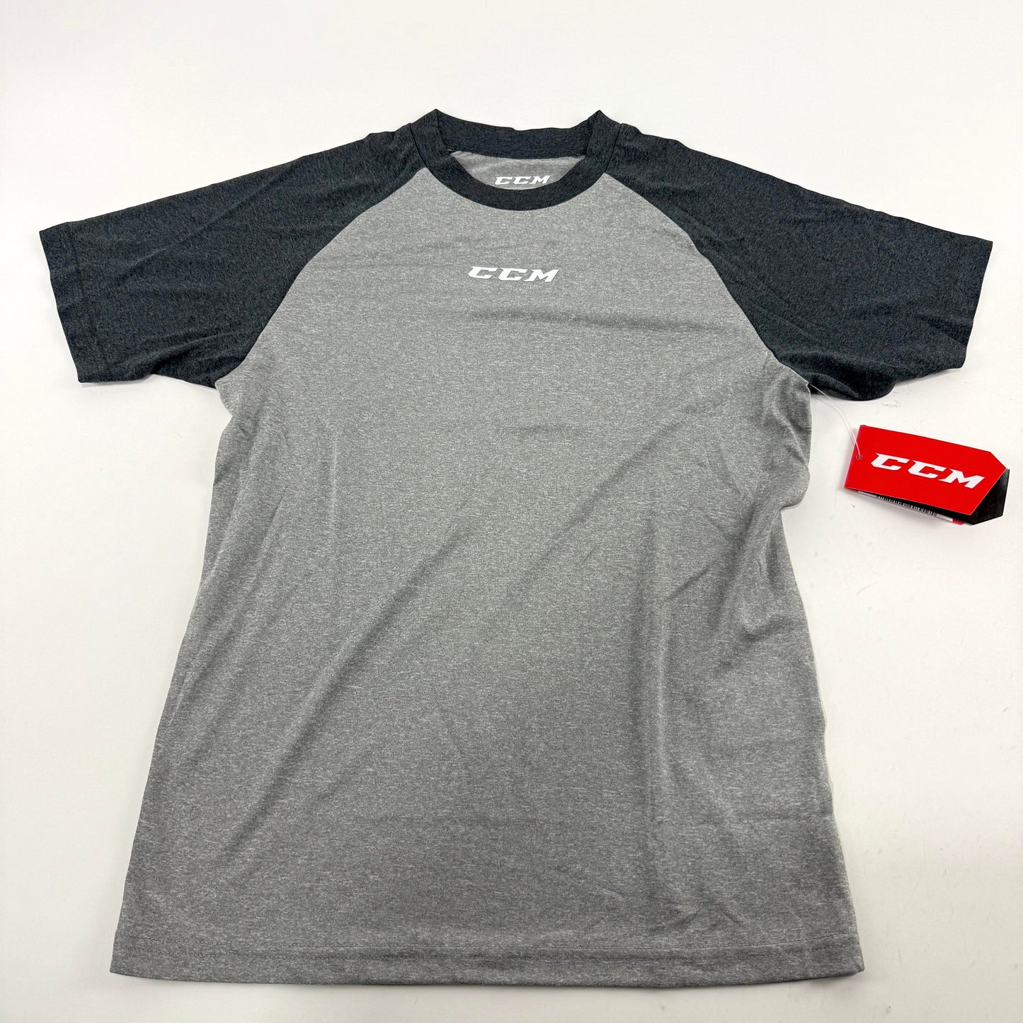 New CCM Youth Basecamp Two Tone Short Sleeve | Grey/Black | Youth M | #191520511128