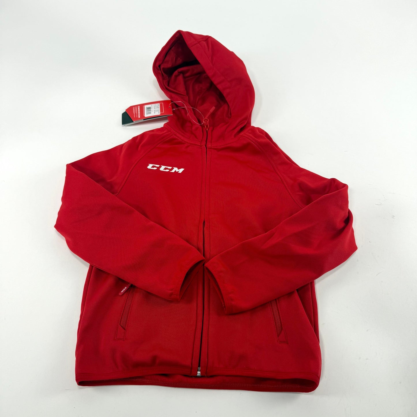 New Red CCM Youth Full Zip Performance Hoodie | Youth S | #888600283289 - Top Flight Hockey