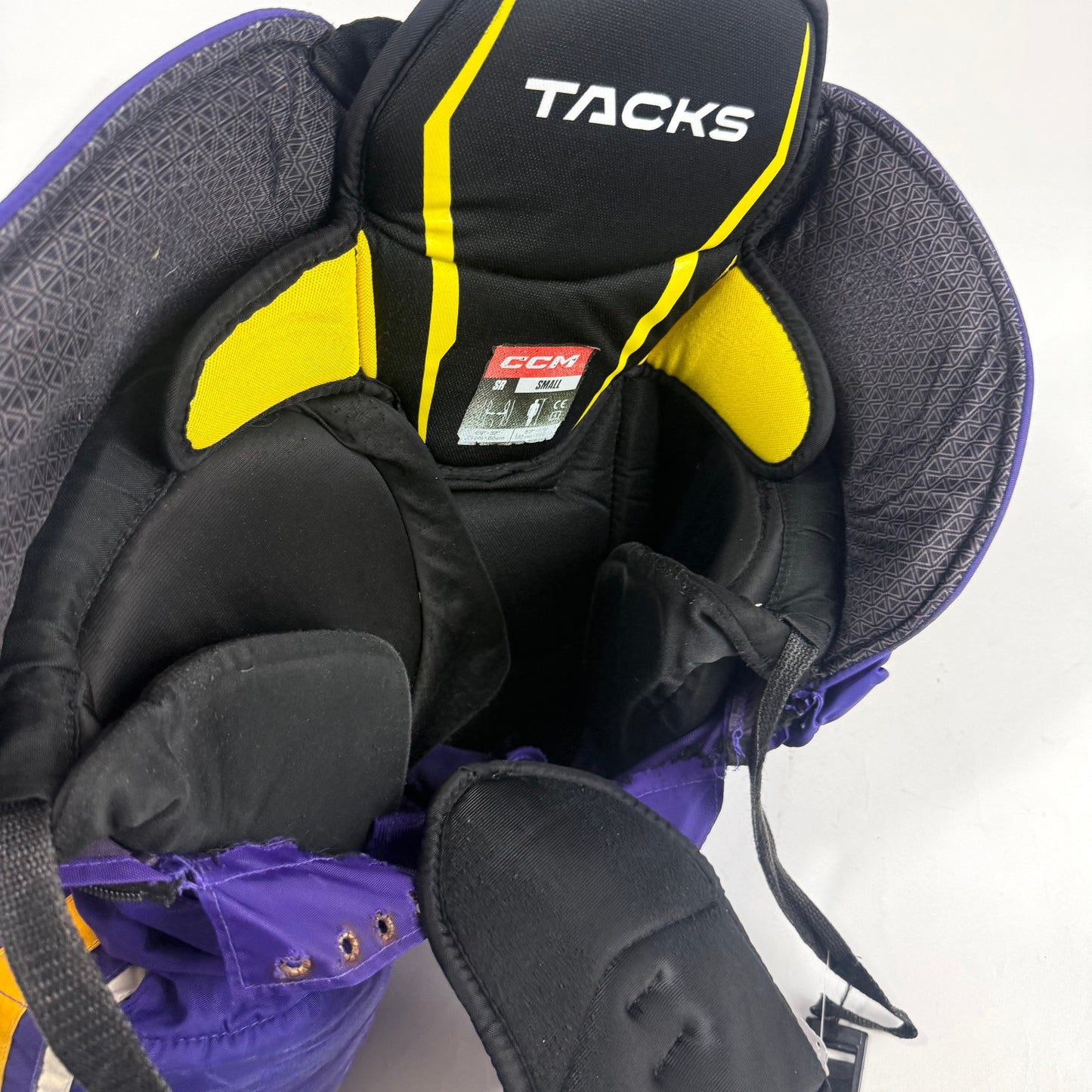 Used Purple/Yellow CCM Tacks 95C Pants | Small | E540