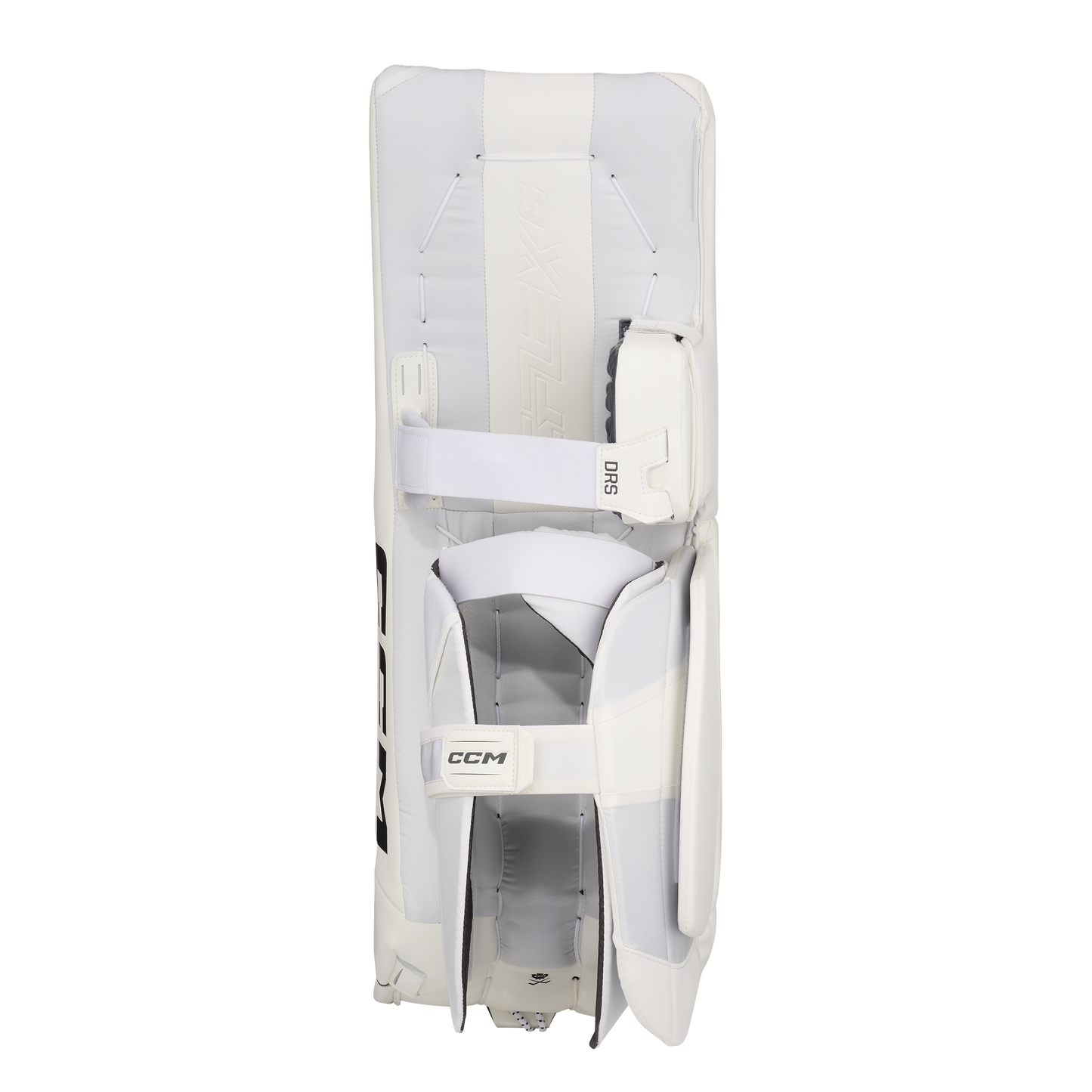 New CCM White E Flex 6.9 Goalie Leg Pads | 35+2" | #191520631499