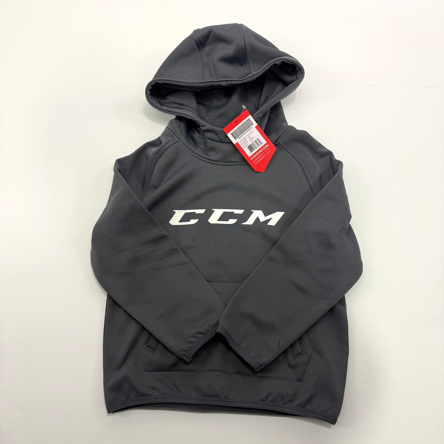 New Dark Grey CCM Youth Core Tech Pullover Hoodie | Youth XS | #888600335865