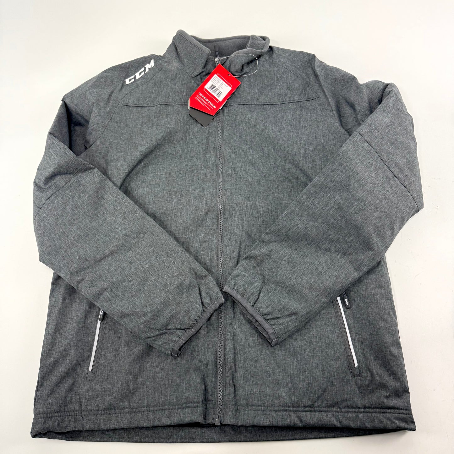 New Dark Grey CCM Youth Team Premium Mid Weight Jacket | Youth XL | #888600267562
